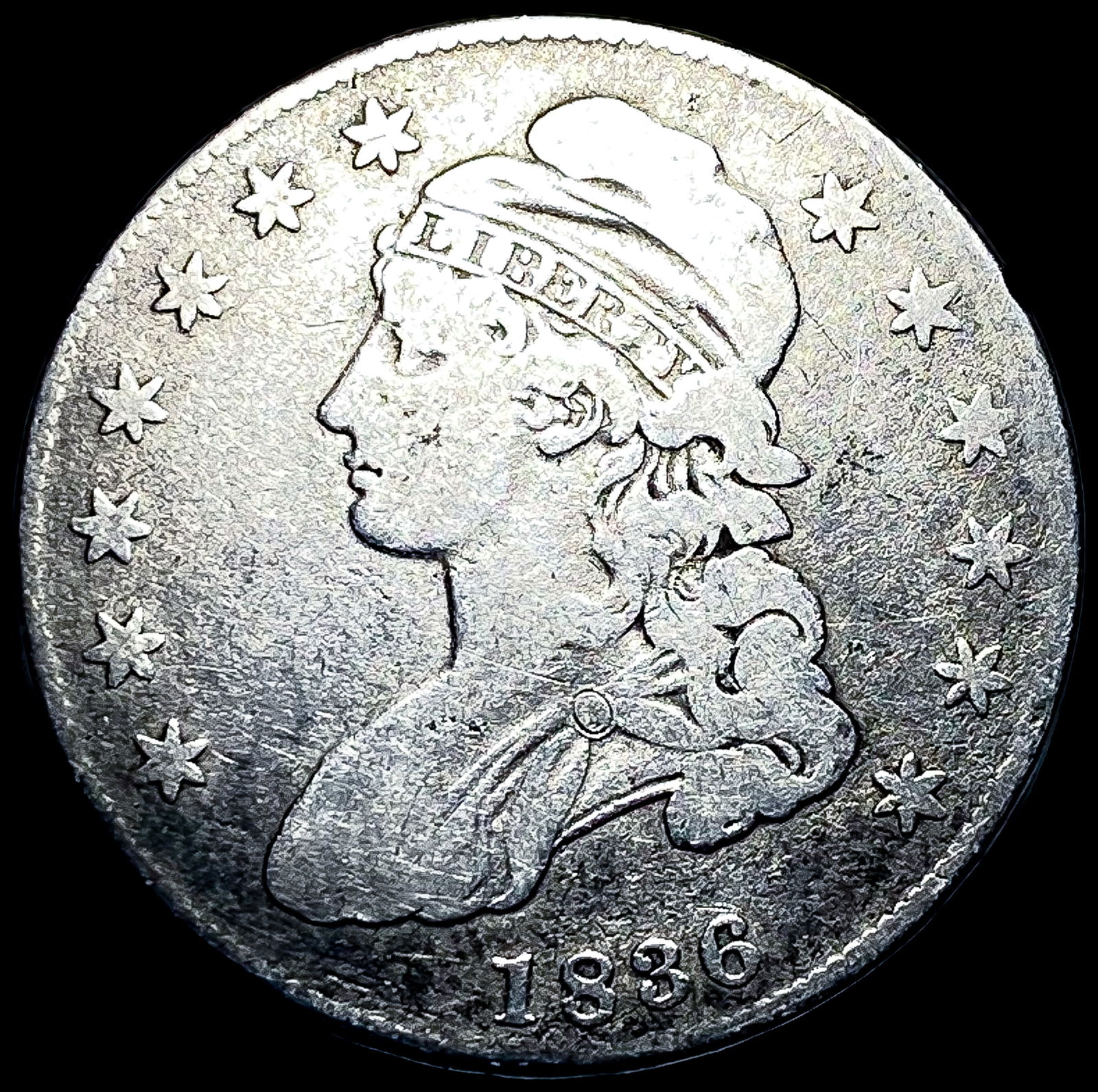 1836 Capped Bust Half Dollar NICELY CIRCULATED (1 of 2)
