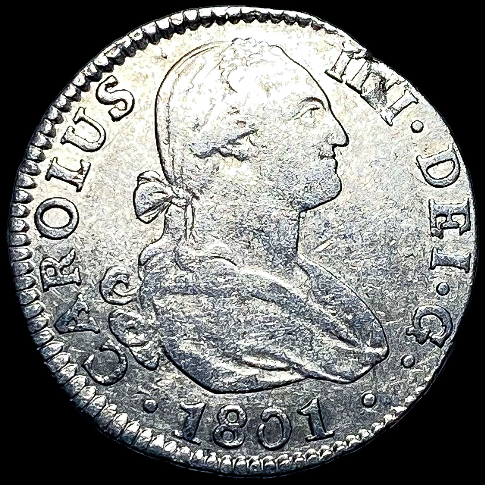 1801 Spain Silver 2 Reales Carolus IIII HIGH GRADE (1 of 2)