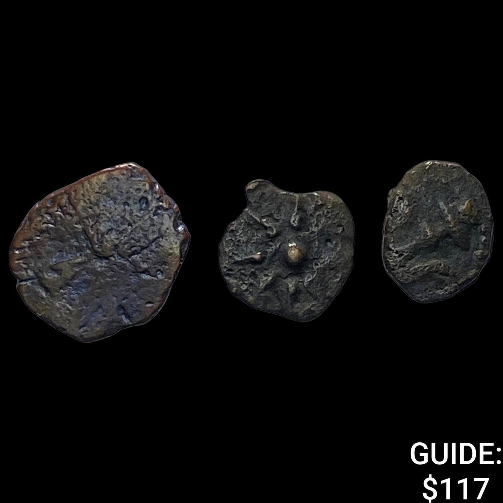 [3 Coins] Mark 12:41 Biblical WIdow's Mite 103-76 BC NEARLY UNCIRCULATED (1 of 2)
