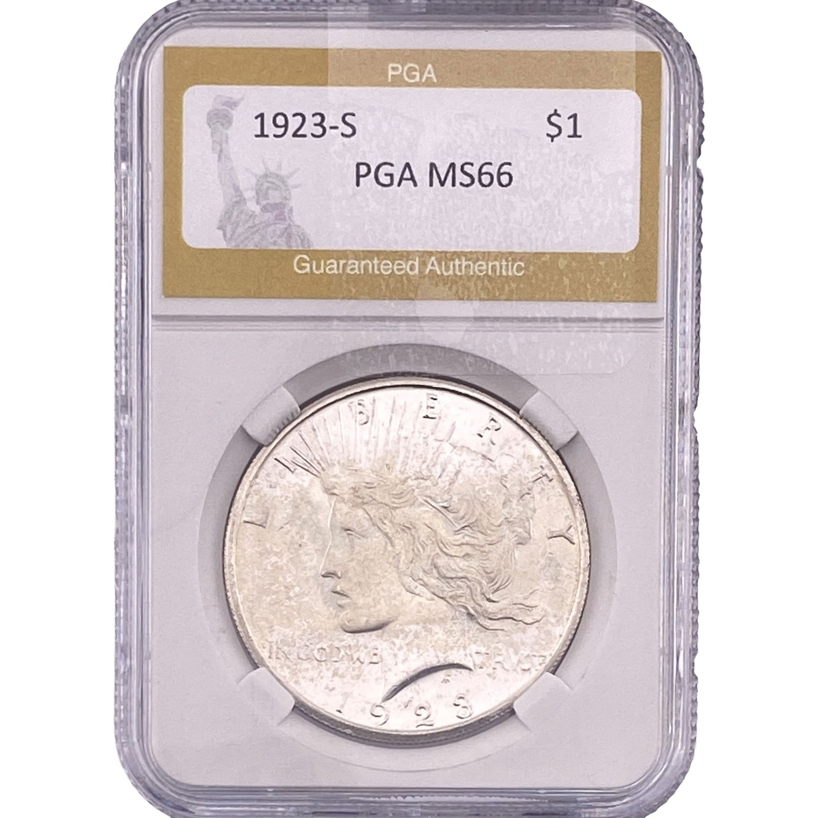 1923-S Silver Peace Dollar PGA MS66 (1 of 2)