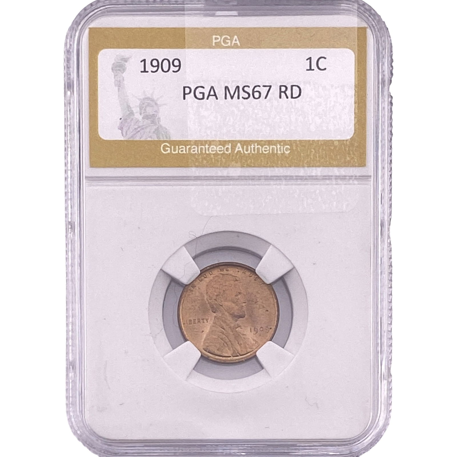 1909 Wheat Cent PGA MS67 RD (1 of 2)