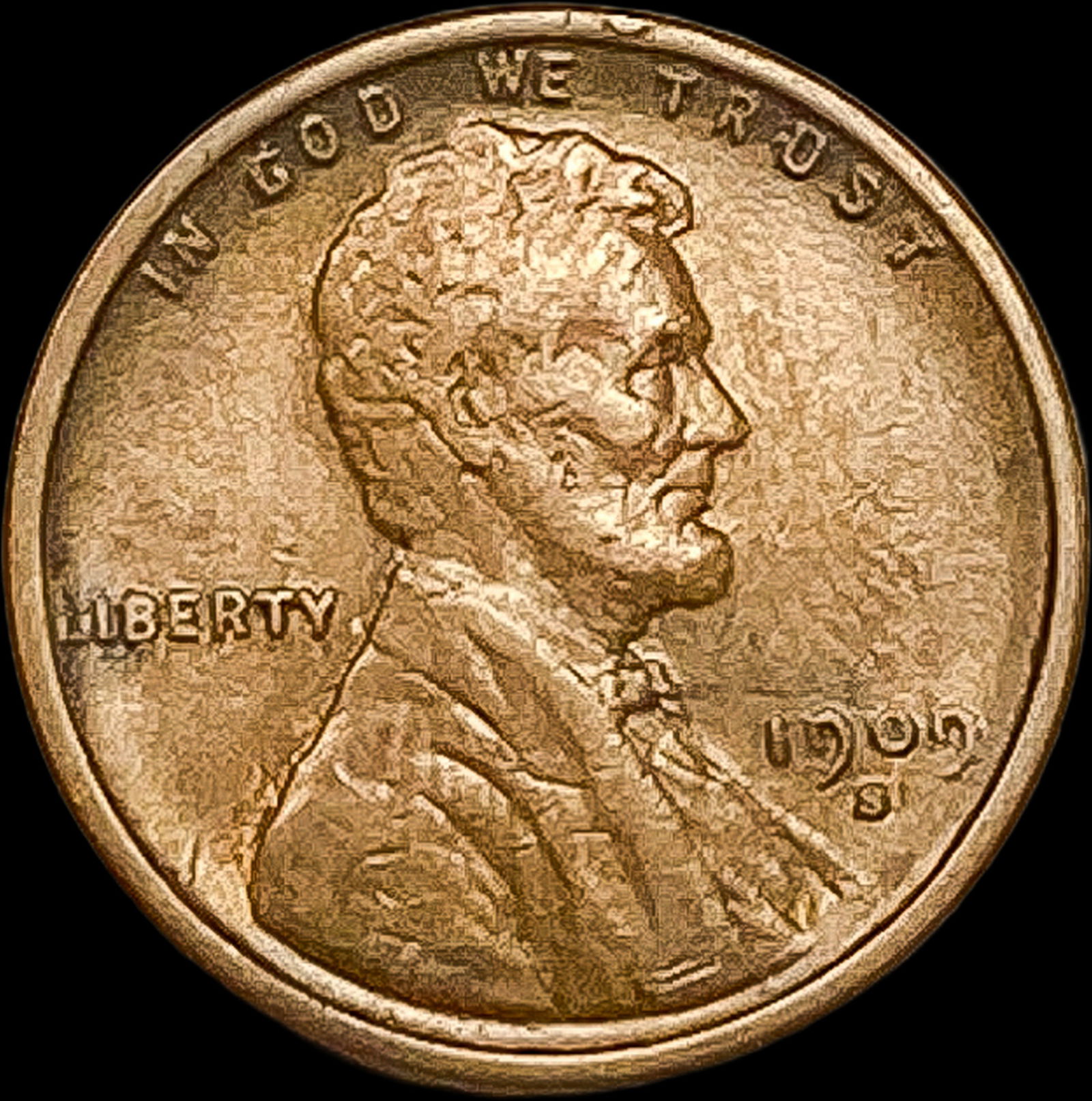 1909-S Lincoln Wheat Cent NEARLY UNCIRCULATED (1 of 2)