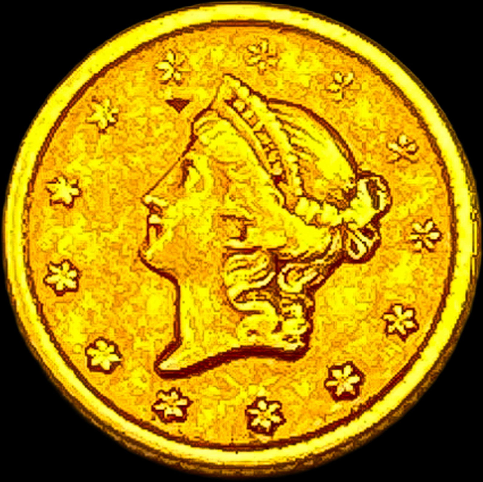 1849-O Gold $1 Liberty Head NEARLY UNCIRCULATED (1 of 2)