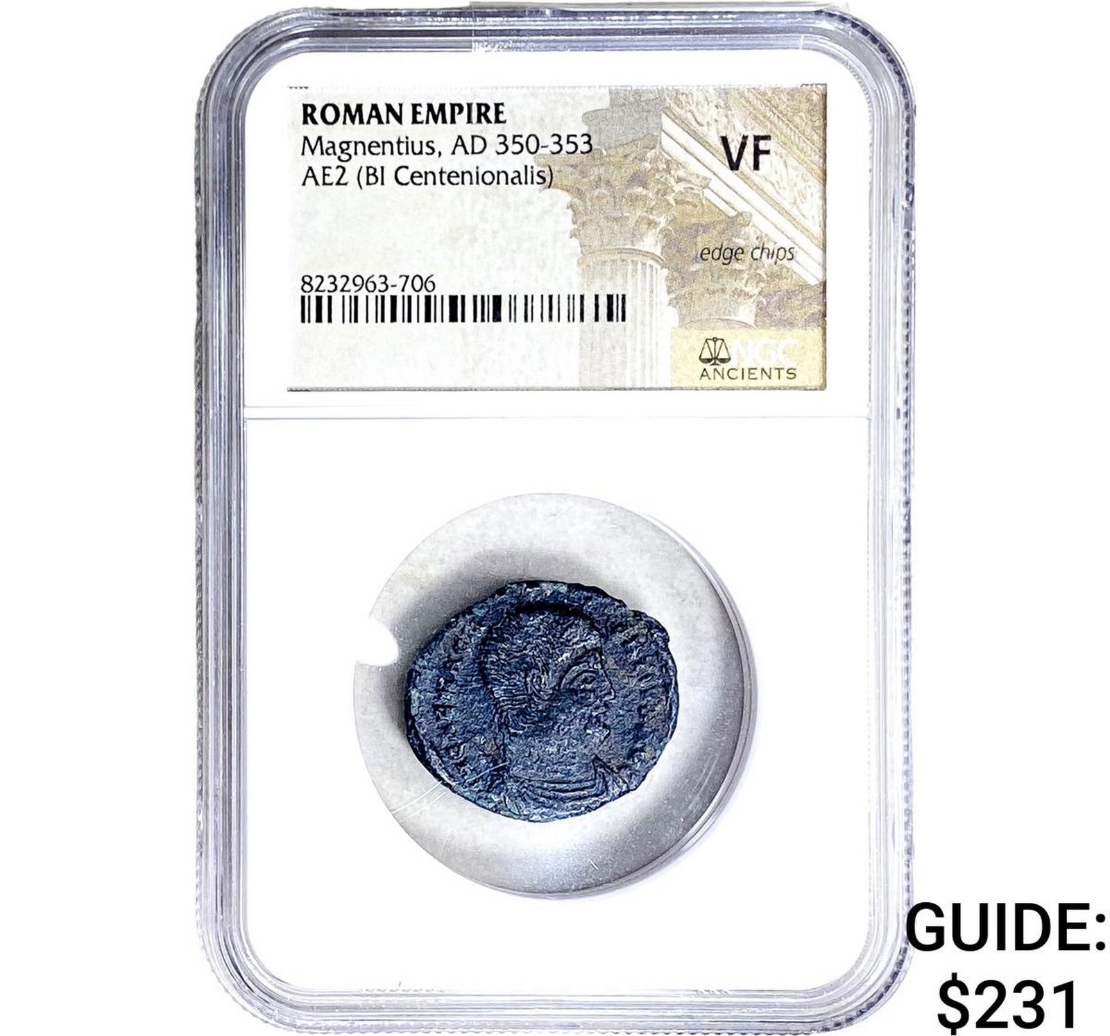 Roman Magnentius,AD 350-353 AE2(BI Centenionalis) NGC VF (1 of 2)