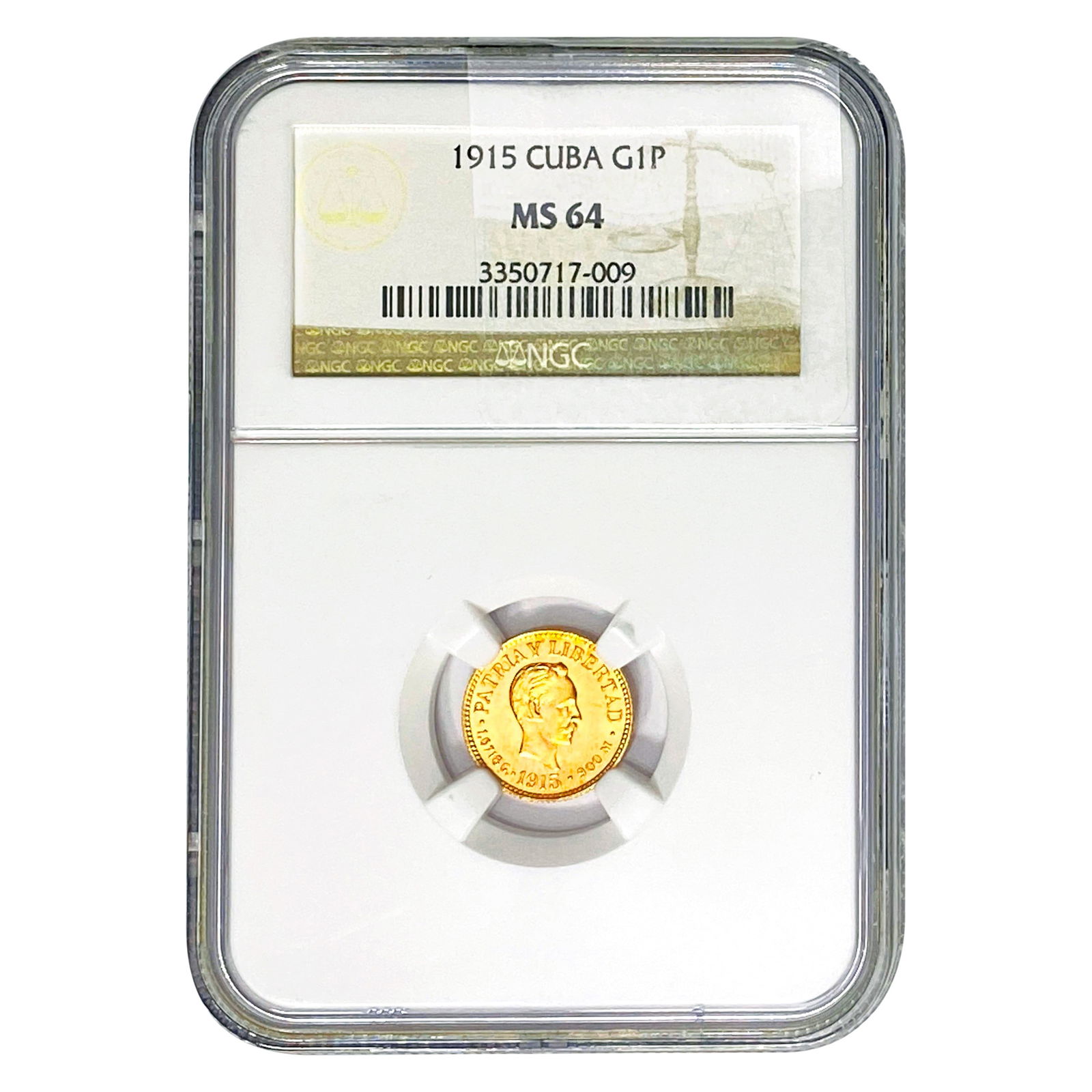 1915 1 Peso Gold Cuba NGC MS64 (1 of 2)