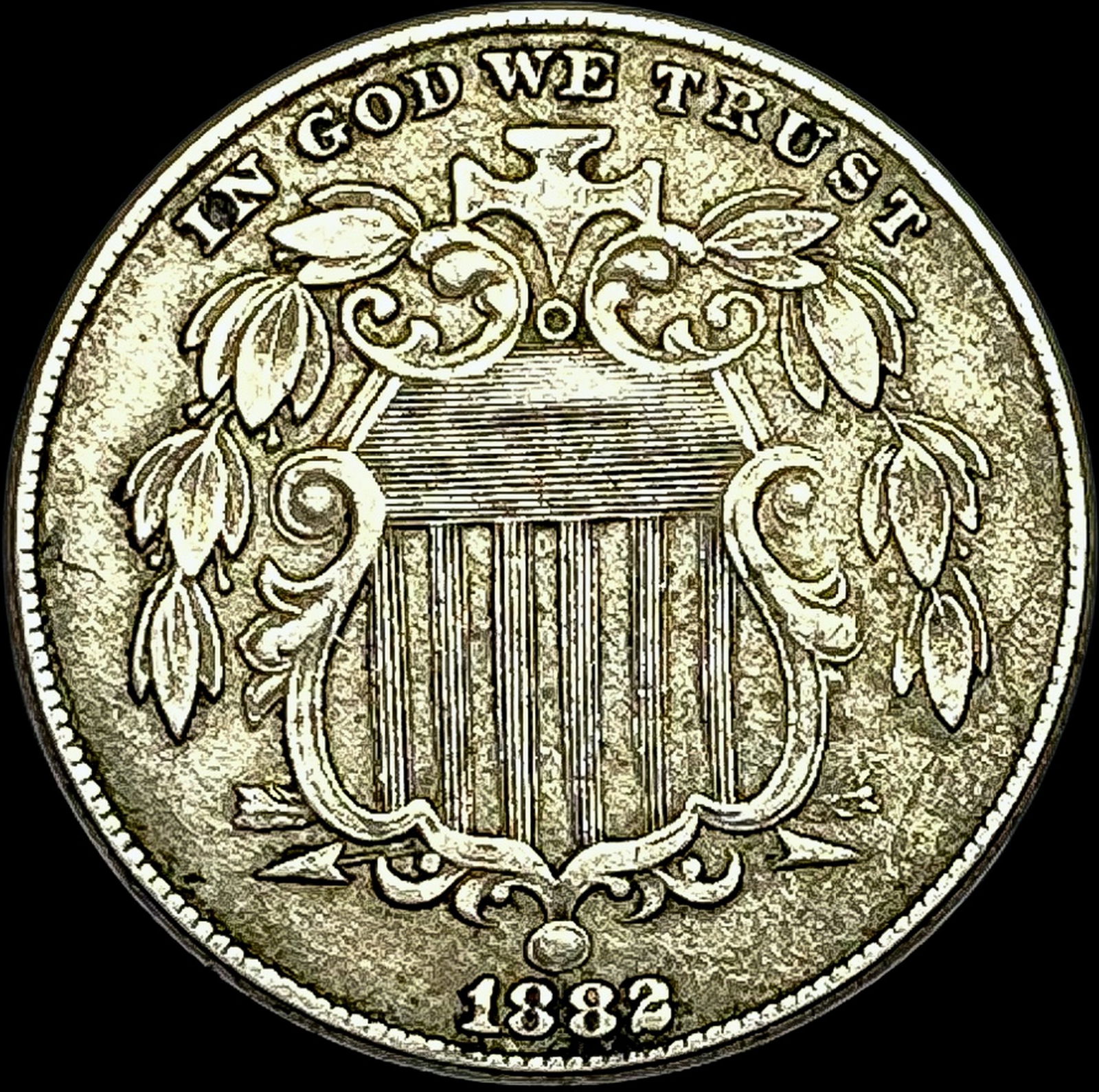 1882 Shield Nickel NEARLY UNCIRCULATED (1 of 2)