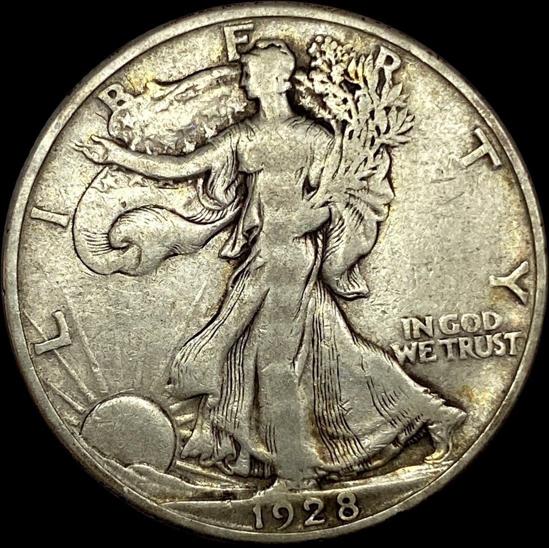 1928-S Silver Walking Liberty Half Dollar  LIGHTLY CIRCULATED (1 of 2)