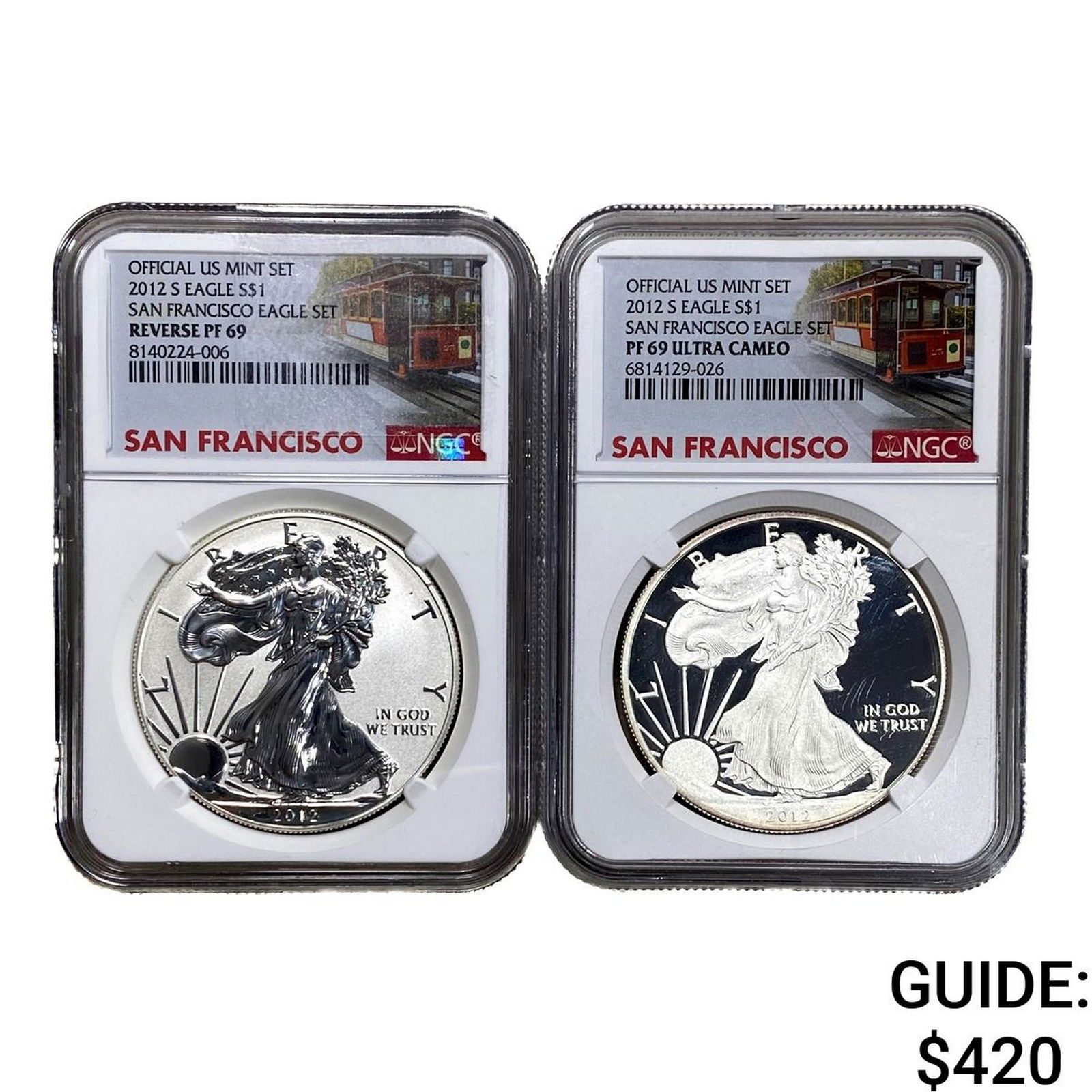 [2 Coins]2012-S Silver Eagle NGC PF69 (1 of 2)