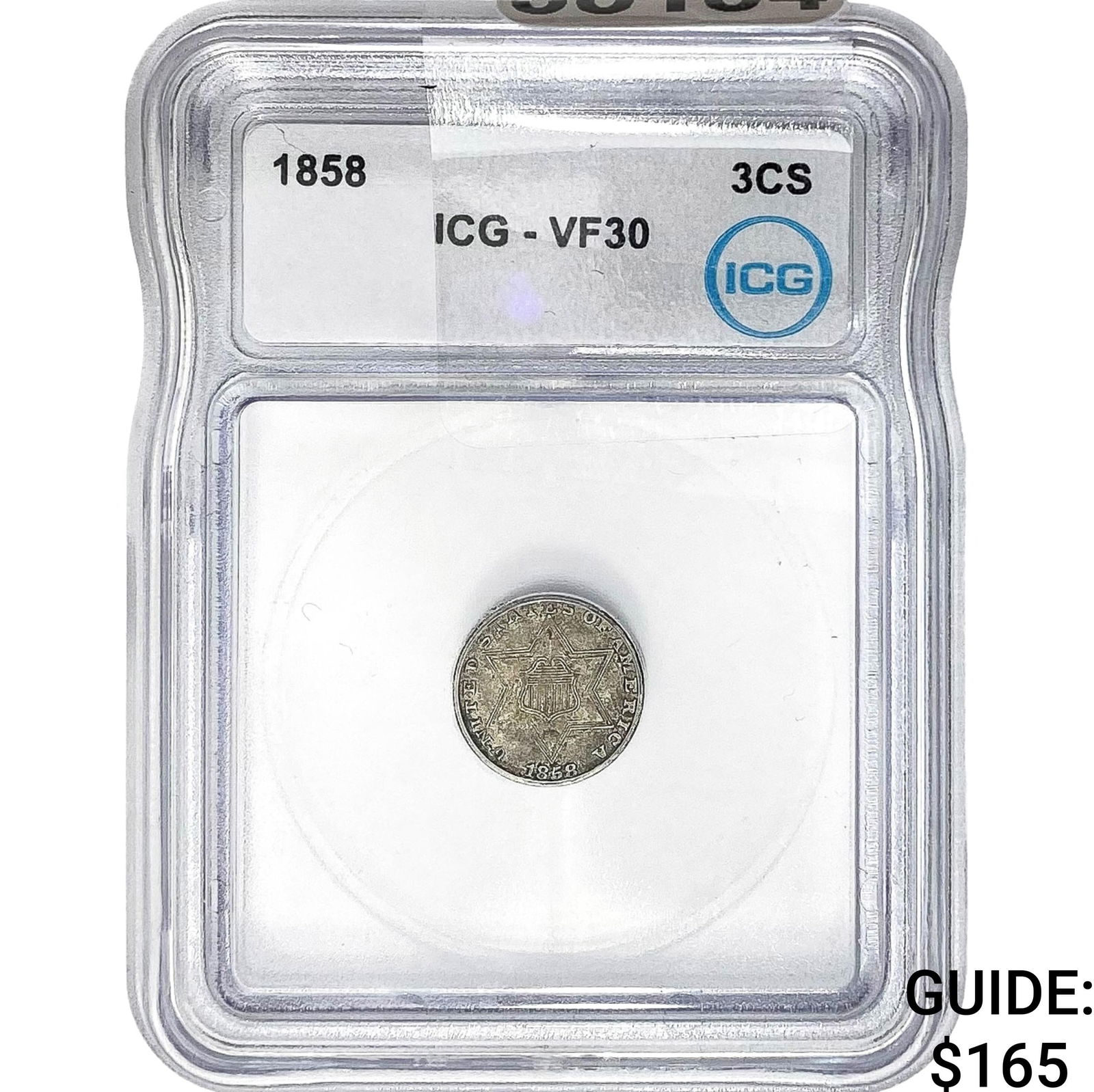 1858 Silver Three Cent ICG VF30 (1 of 2)