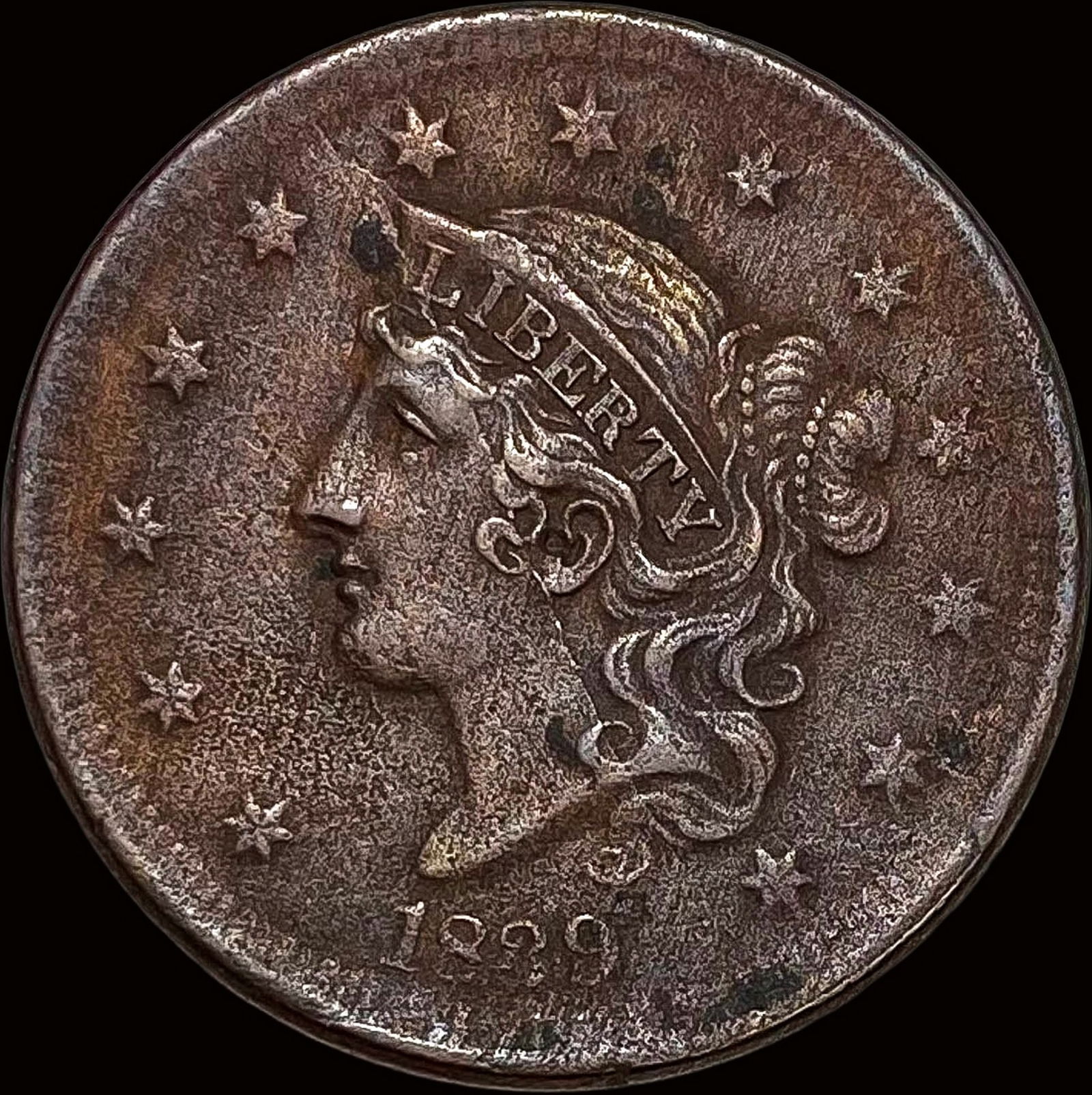 1839 Coronet Head Large Cent LIGHTLY  CIRCULATED (1 of 2)