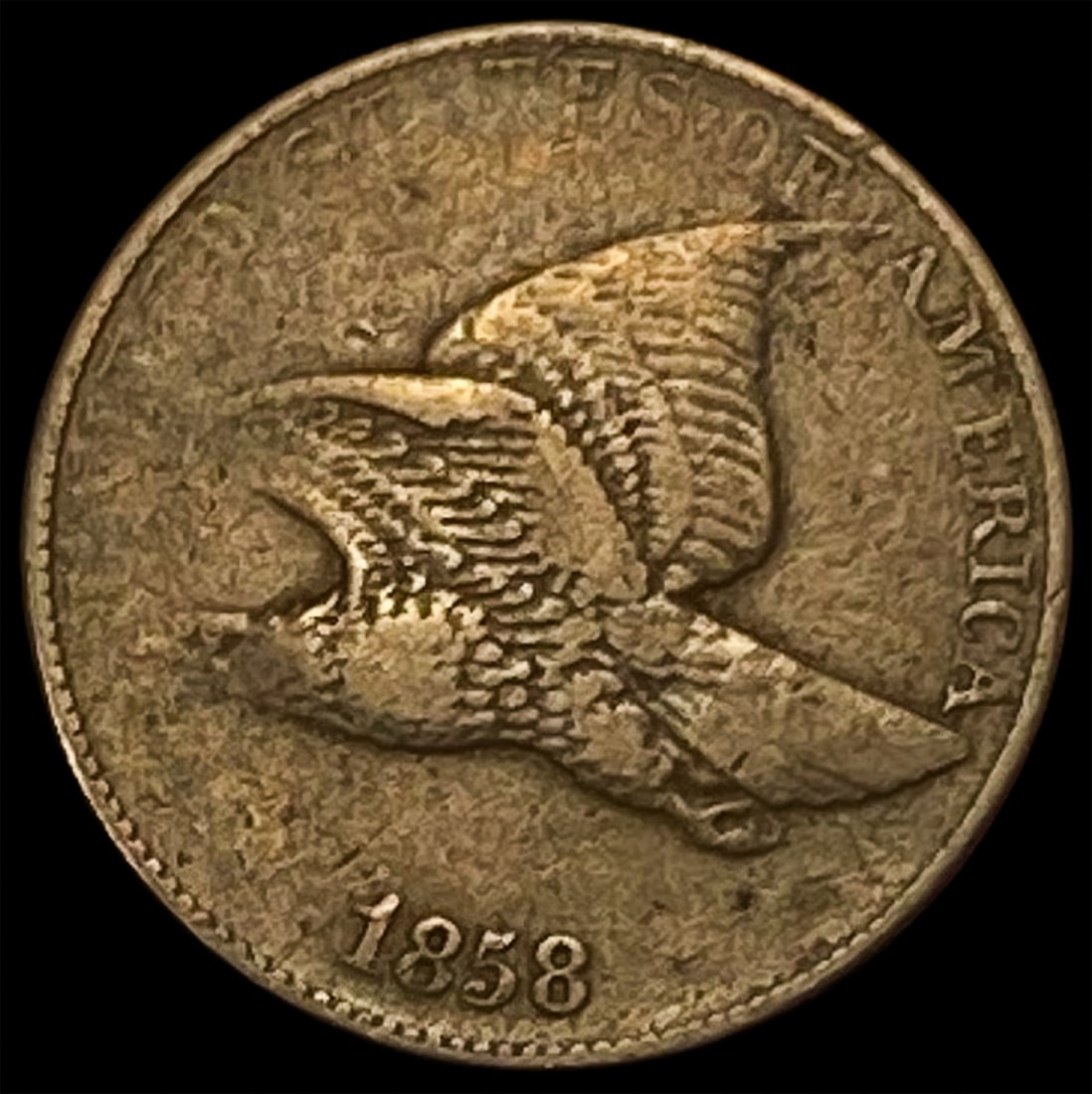 1858 Copper-Nickel Flying Eagle Cent NICELY  CIRCULATED (1 of 2)