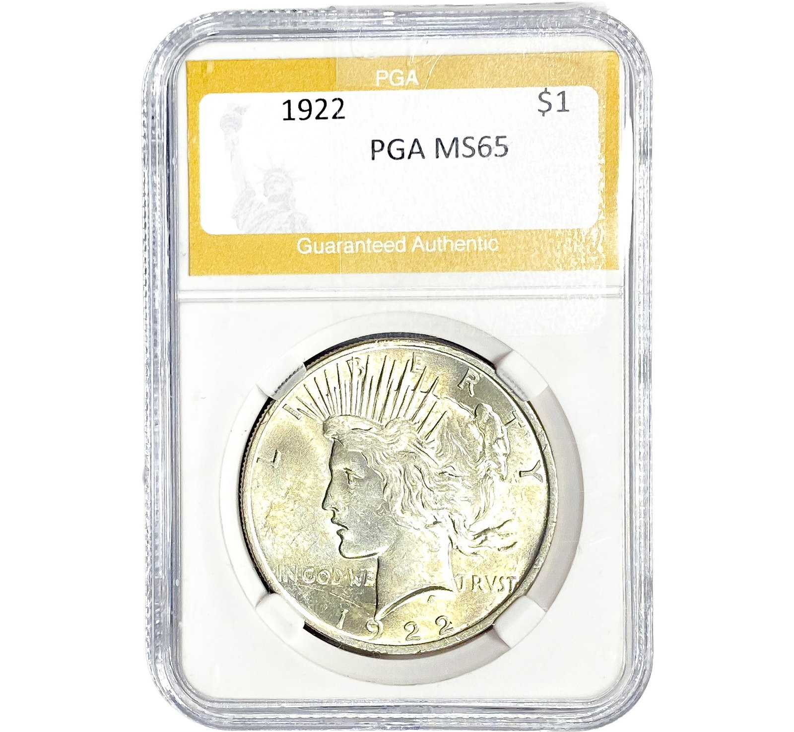 1922 Silver Peace Dollar PGA MS65: 1922 Silver Peace Dollar PGA MS65