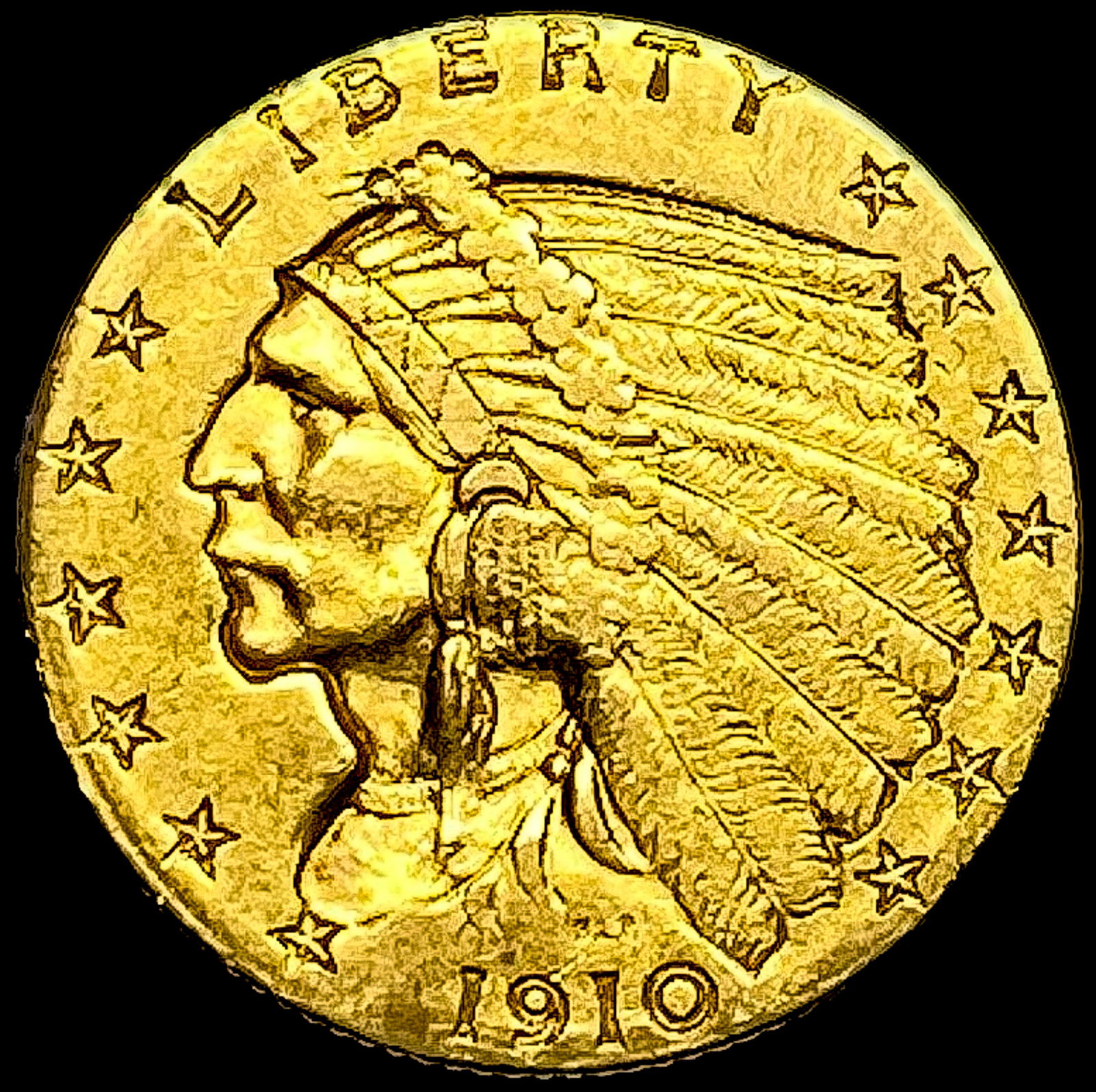 1910 Indian Head Gold $2.50 Quarter Eagle UNCIRCULATED (1 of 2)