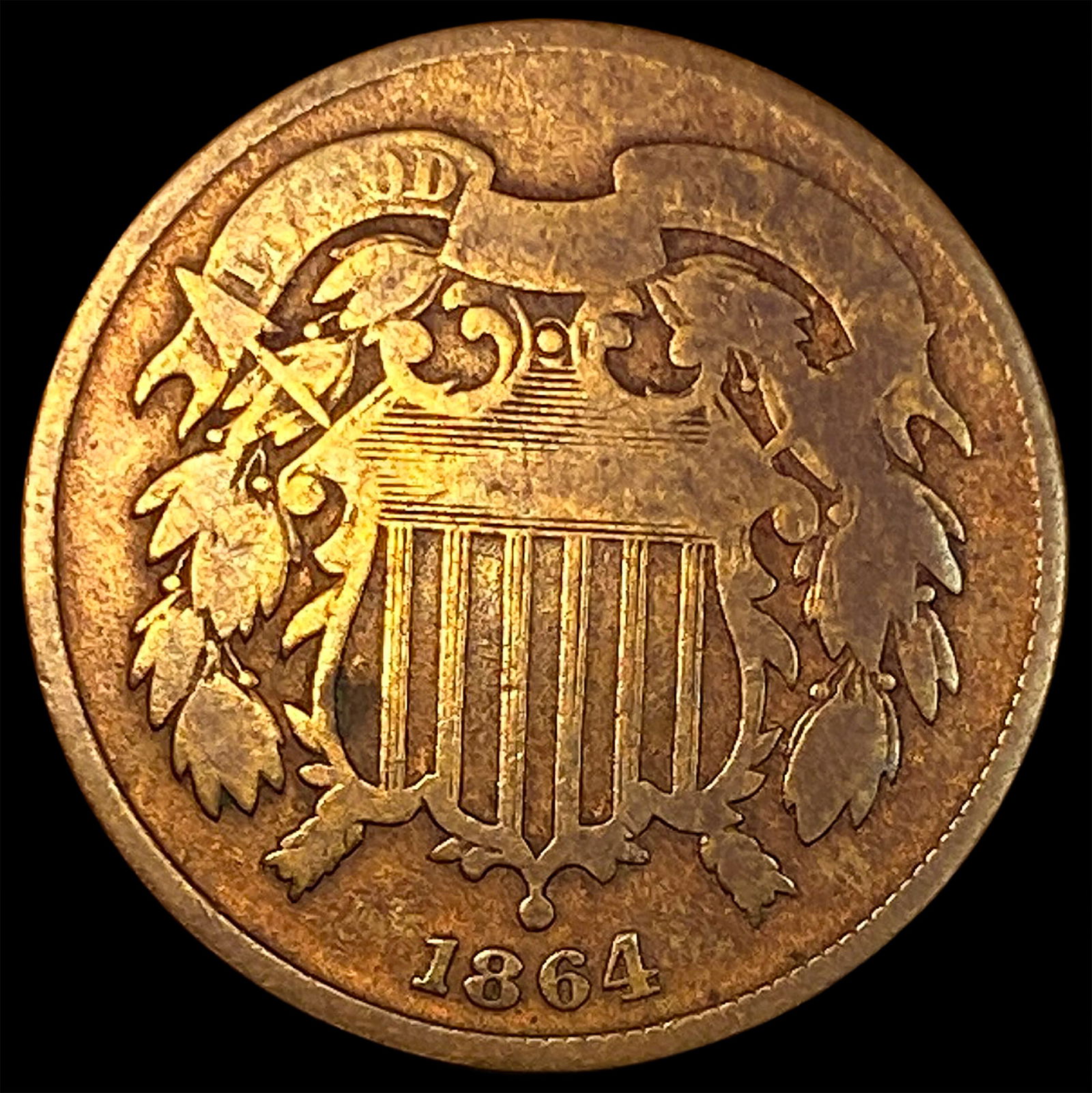 1864 Bronze Two-Cent Piece NICELY CIRCULATED (1 of 2)