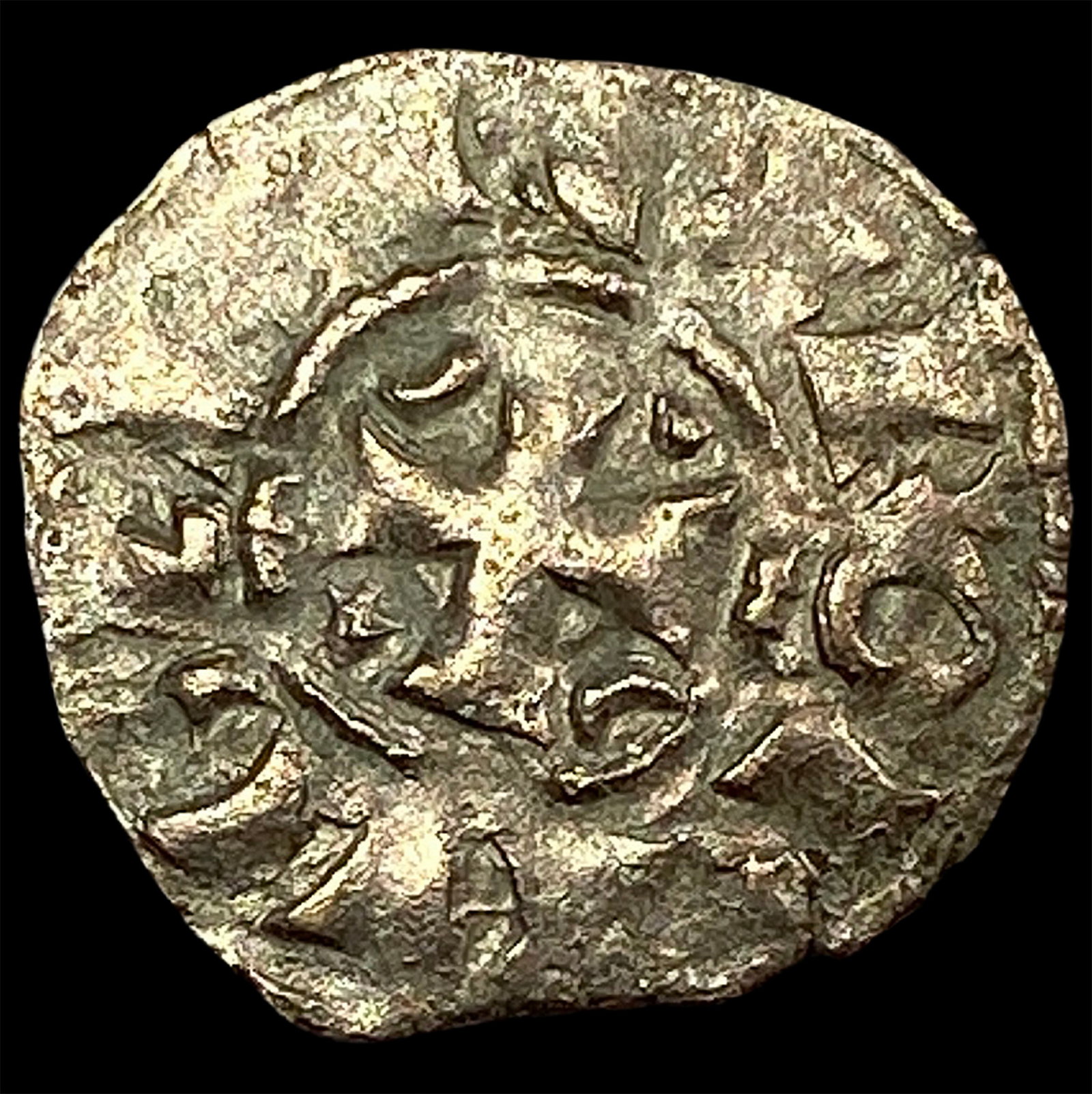 1261-1325 Portugal Crusades Dinis I Silver Dinero NEARLY UNCIRCULATED: 1261-1325 Portugal Crusades Dinis I Silver Dinero NEARLY UNCIRCULATED