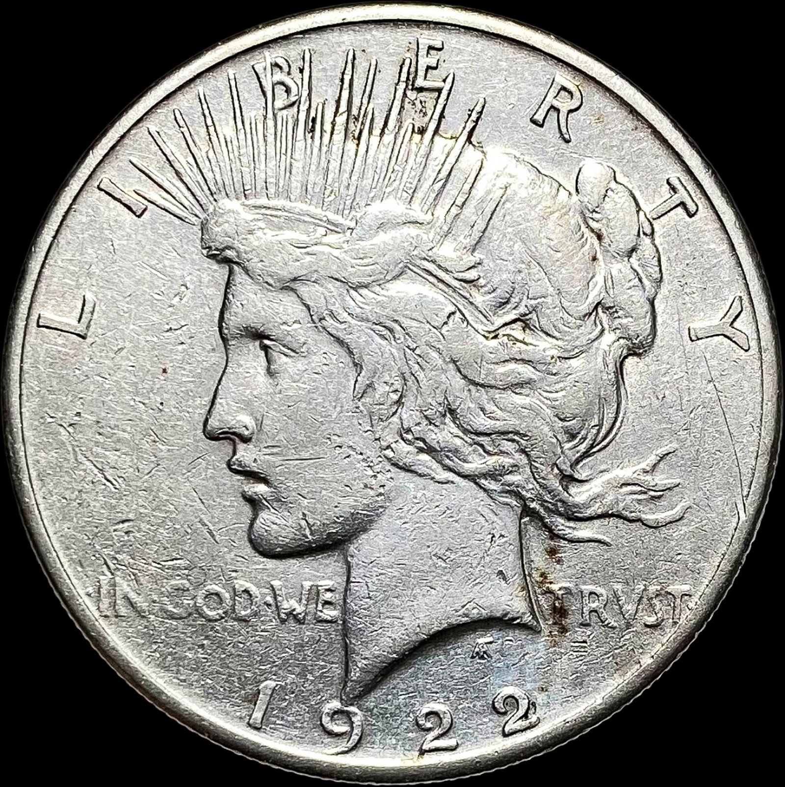 1922-S Silver Peace Dollar NEARLY UNCIRCULATED: 1922-S Silver Peace Dollar NEARLY UNCIRCULATED