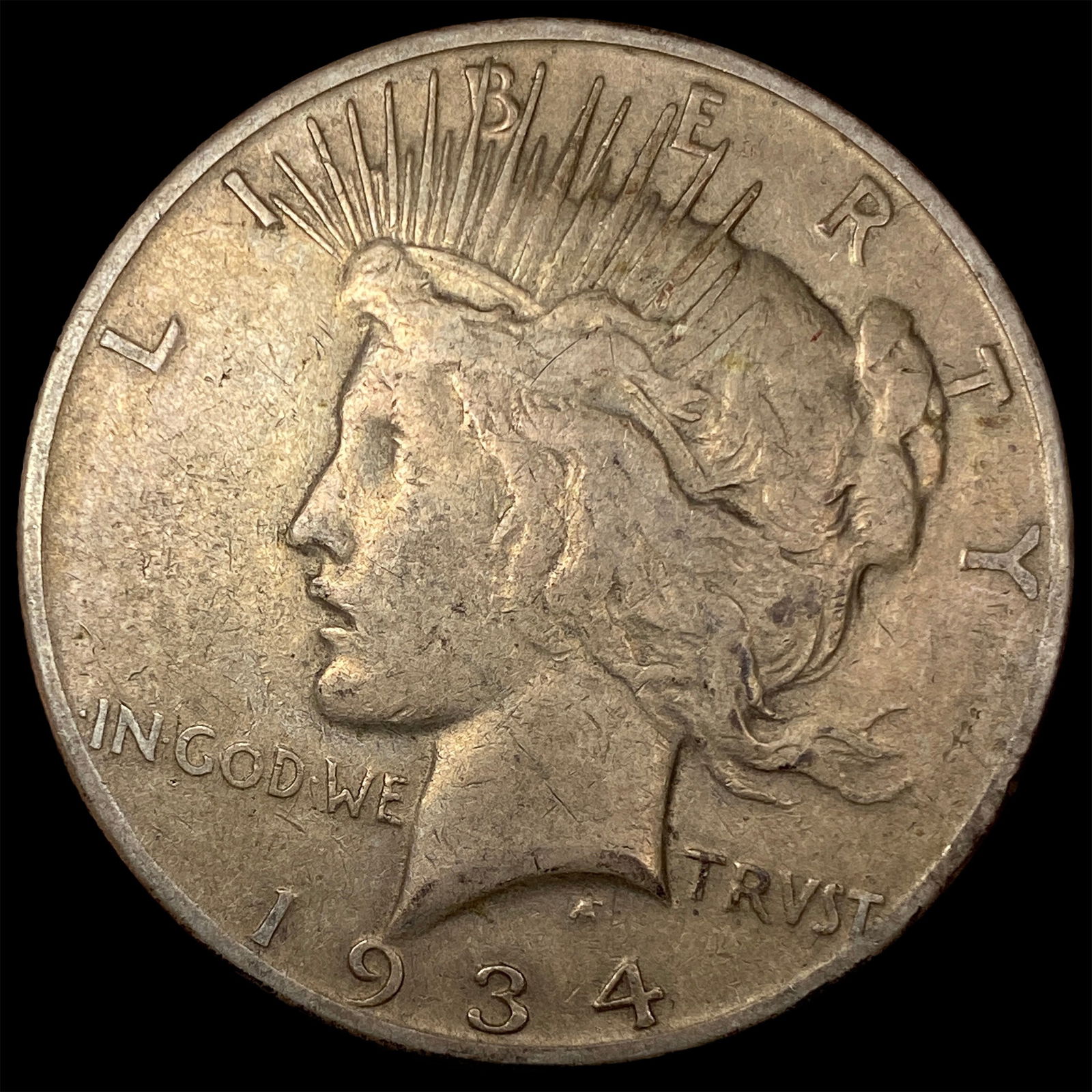 1934-S Silver Peace Dollar NEARLY  UNCIRCULATED (1 of 2)