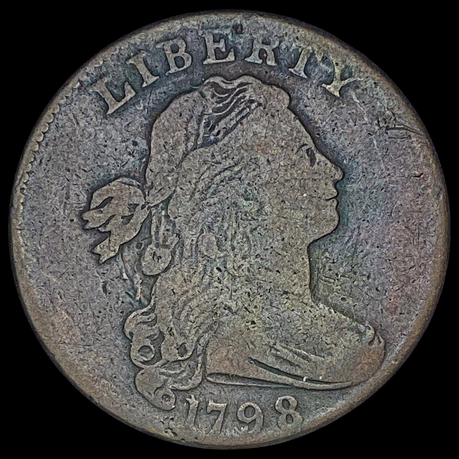 1798 Large Cent Draped Bust LIGHTLY CIRCULATED: 1798 Large Cent Draped Bust LIGHTLY CIRCULATED