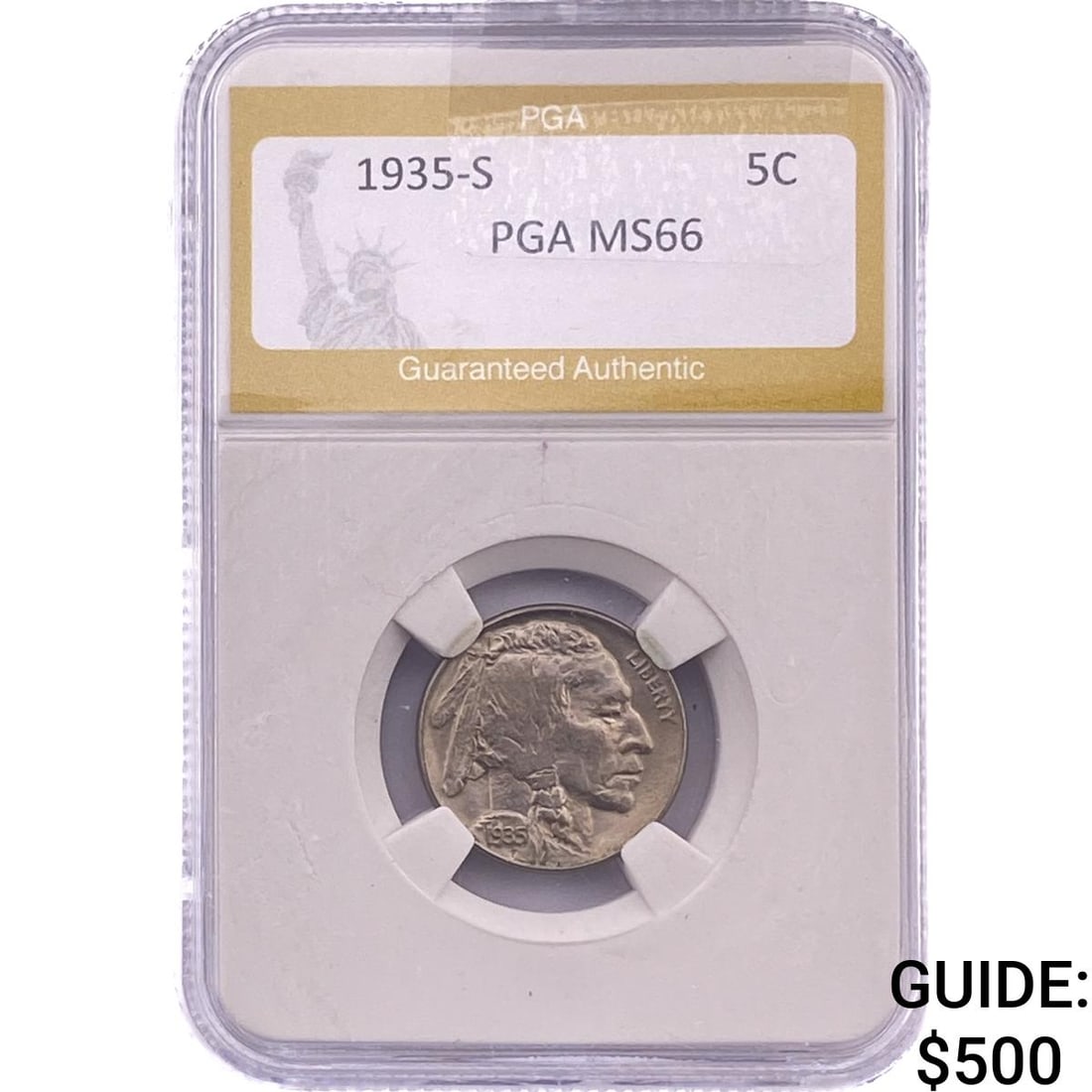 1935-S Buffalo Nickel PGA MS66: 1935-S Buffalo Nickel PGA MS66