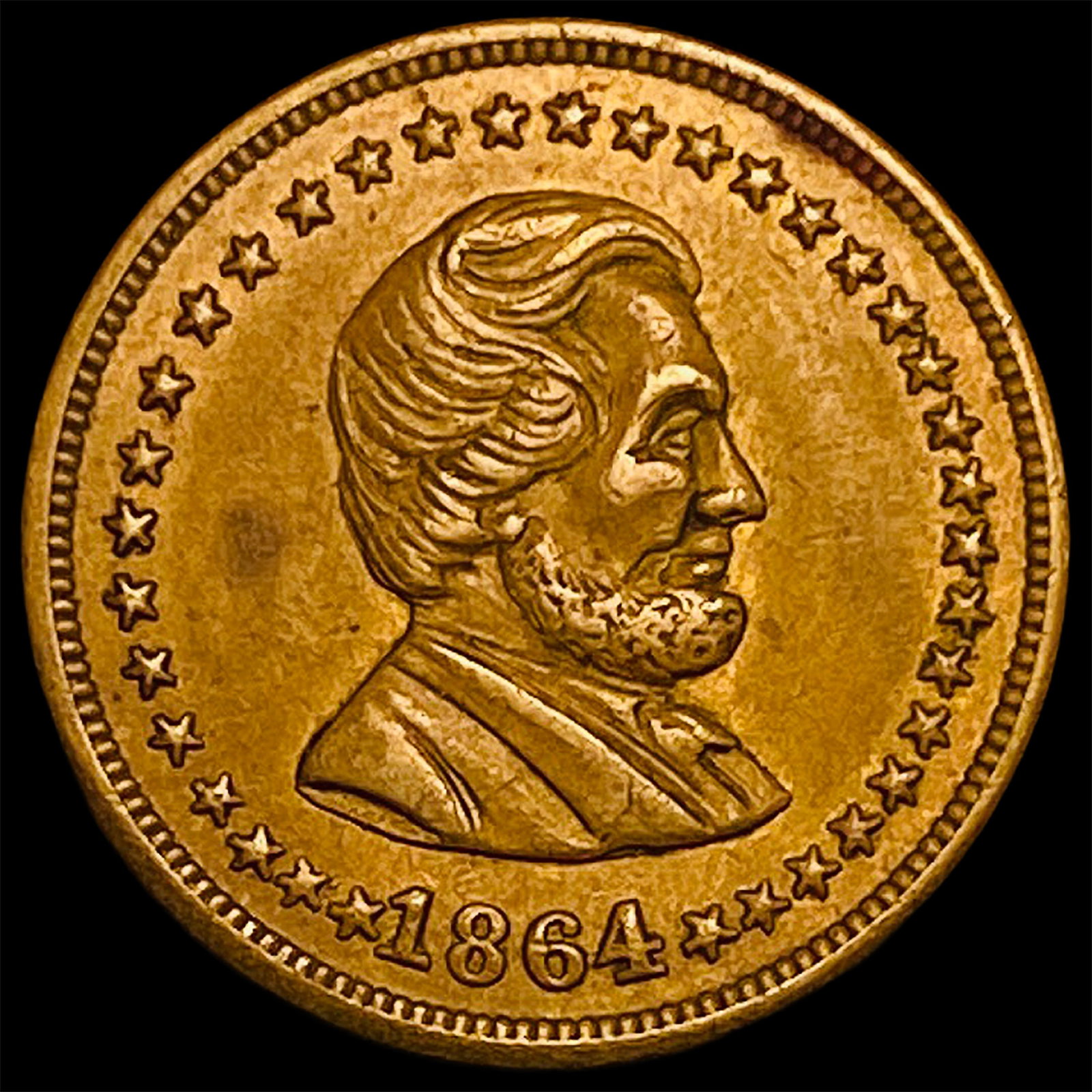 1864 Civil War Token-Lincoln & Union CLOSELY UNCIRCULATED: 1864 Civil War Token-Lincoln & Union CLOSELY UNCIRCULATED