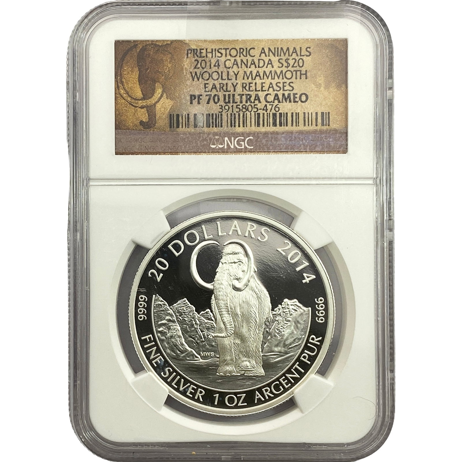 2014 Canadian Woolly Mammoth NGC PF70 DCAM: 2014 Canadian Woolly Mammoth NGC PF70 DCAM
