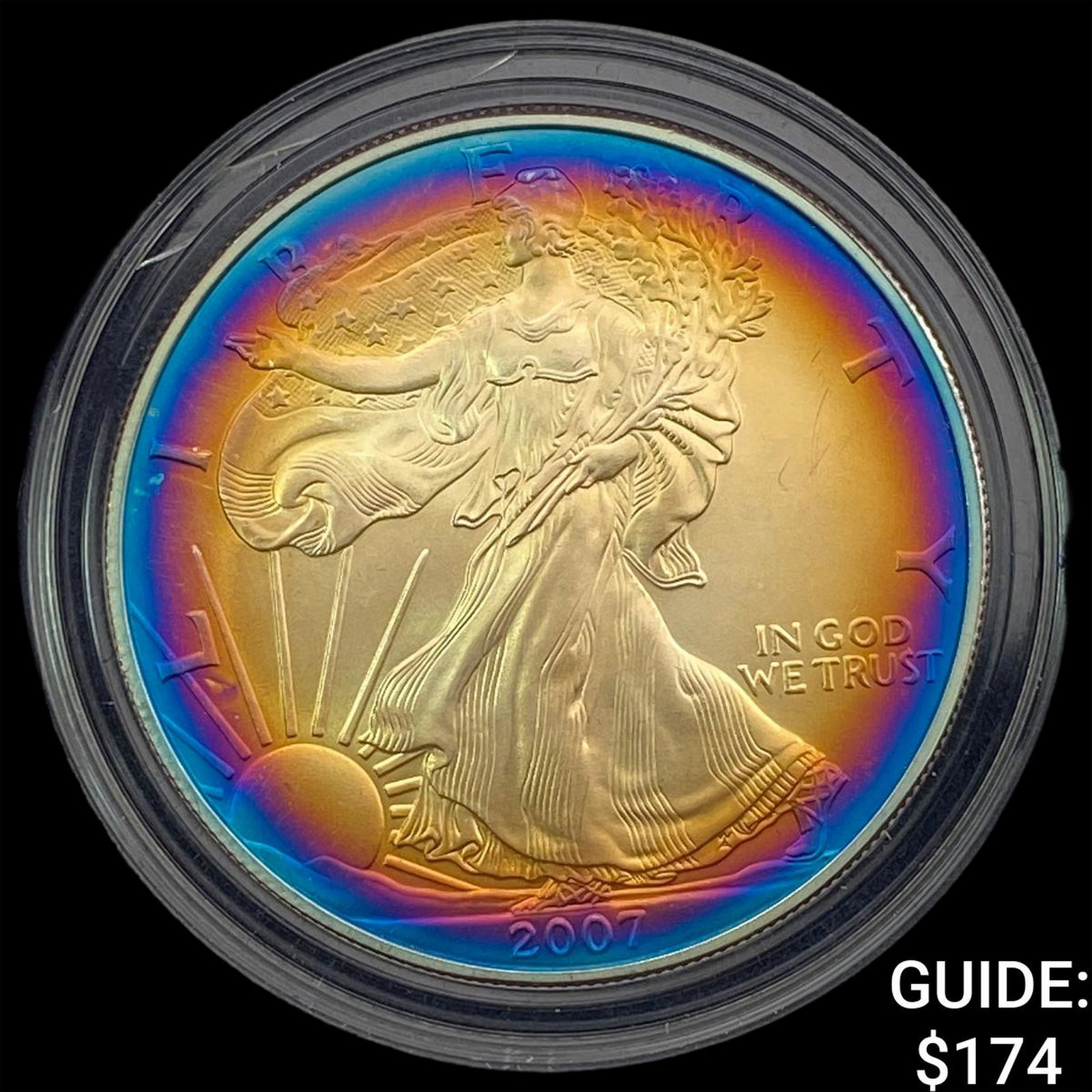 2007 Silver Eagle UNC Toned: 2007 Silver Eagle UNC Toned