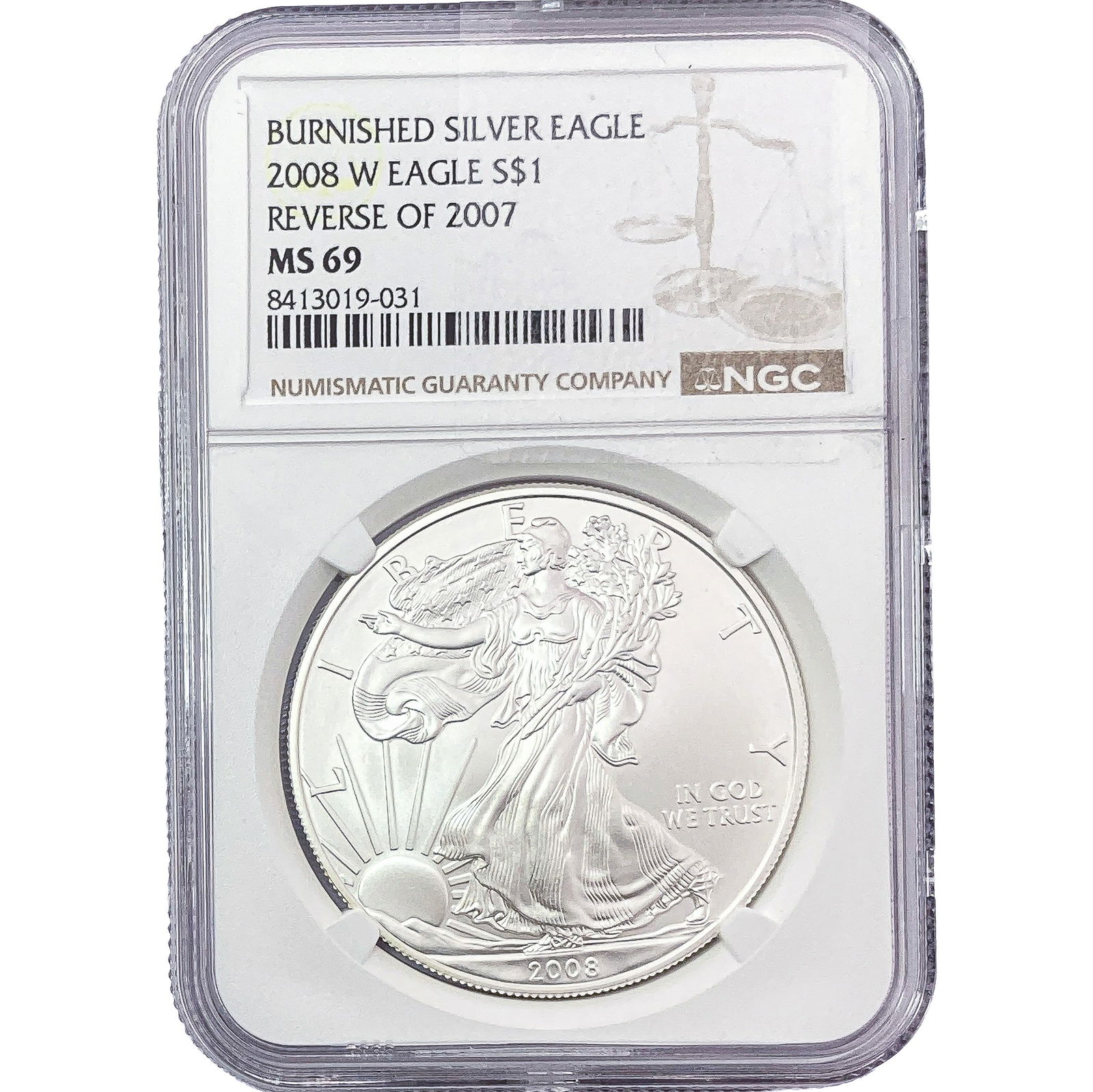 2008-W Rev 07 Silver Eagle NGC MS69 (1 of 2)