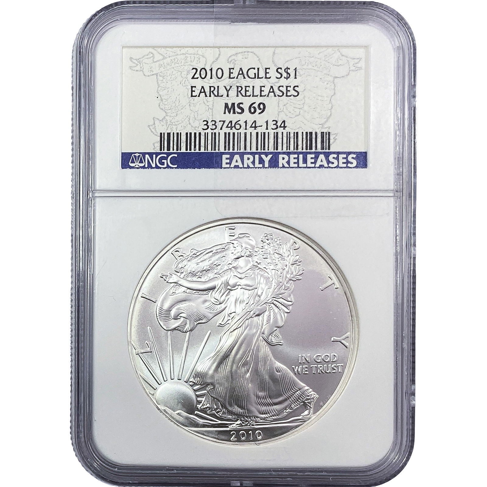 2010 Silver Eagle NGC MS69 (1 of 2)