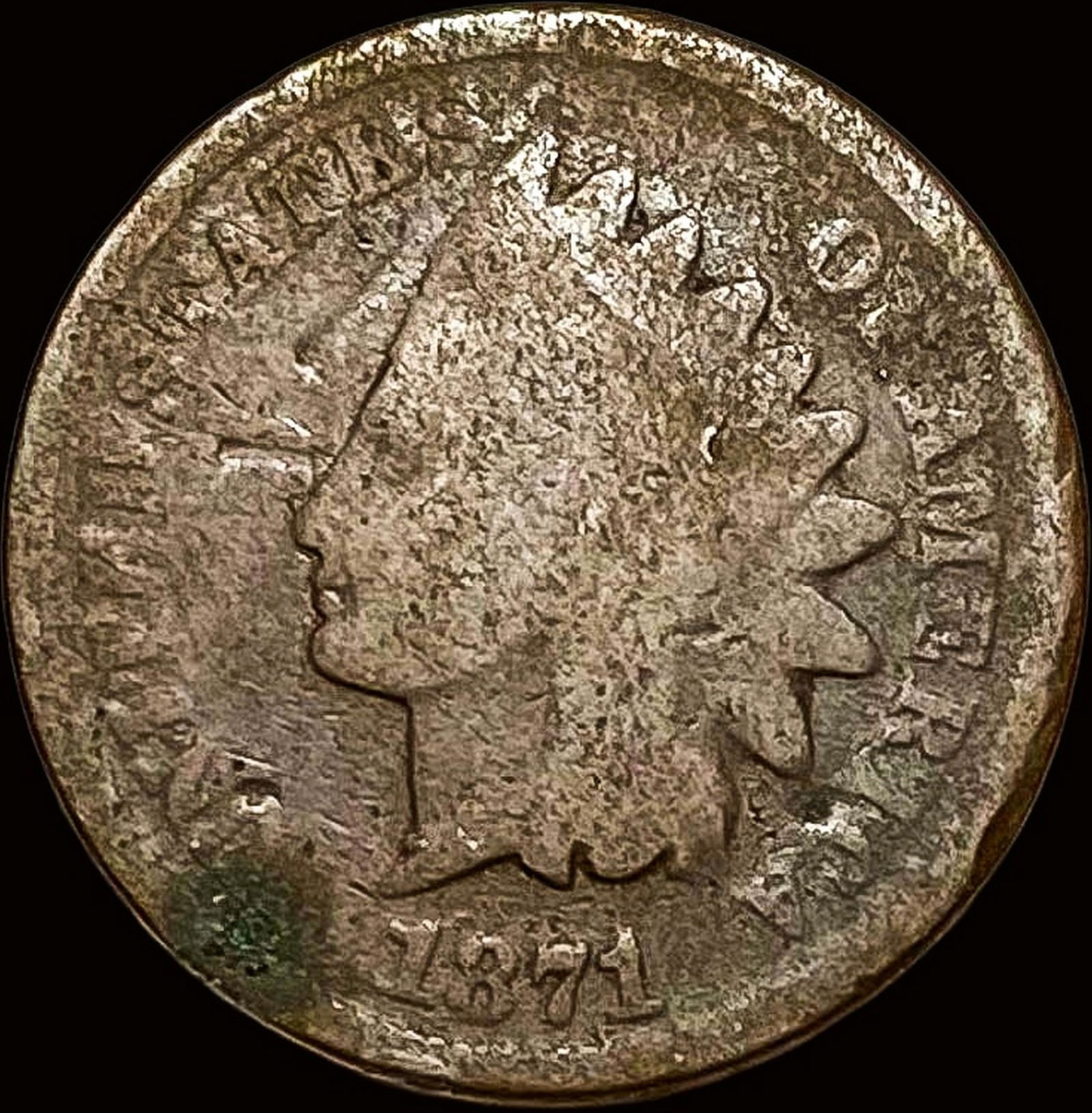 1871 Indian Head Cent NICELY CIRCULATED (1 of 2)