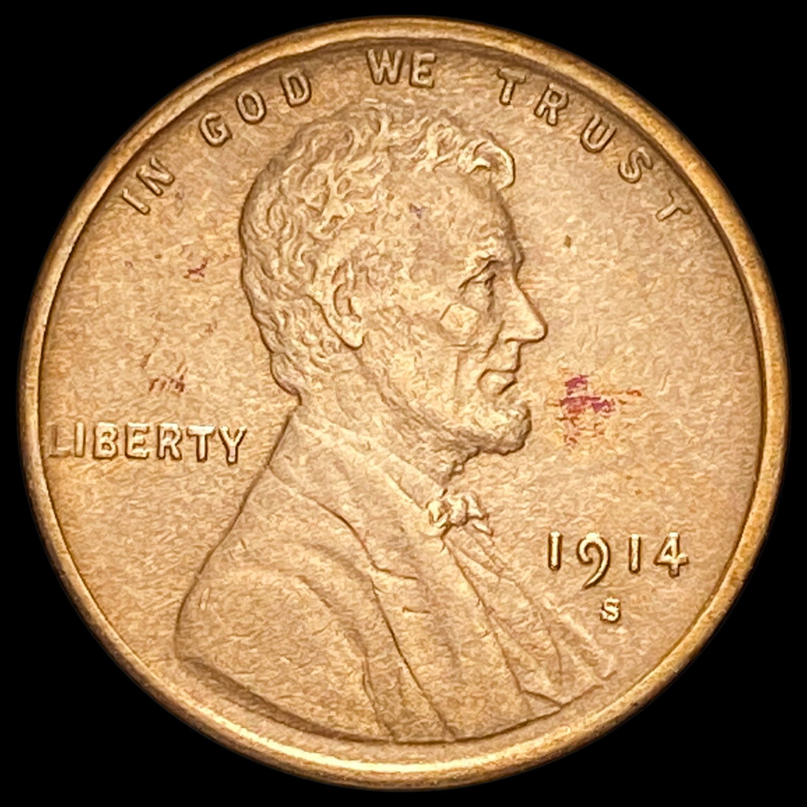 1914-S Bronze Lincoln Wheat Cent CLOSELY  UNCIRCULATED (1 of 2)