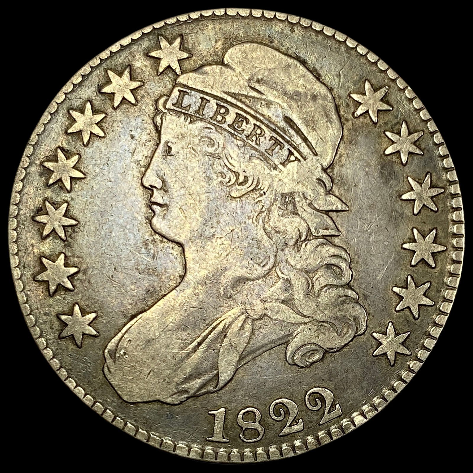 1822 Capped Bust Half Dollar LIGHTLY  CIRCULATED (1 of 2)