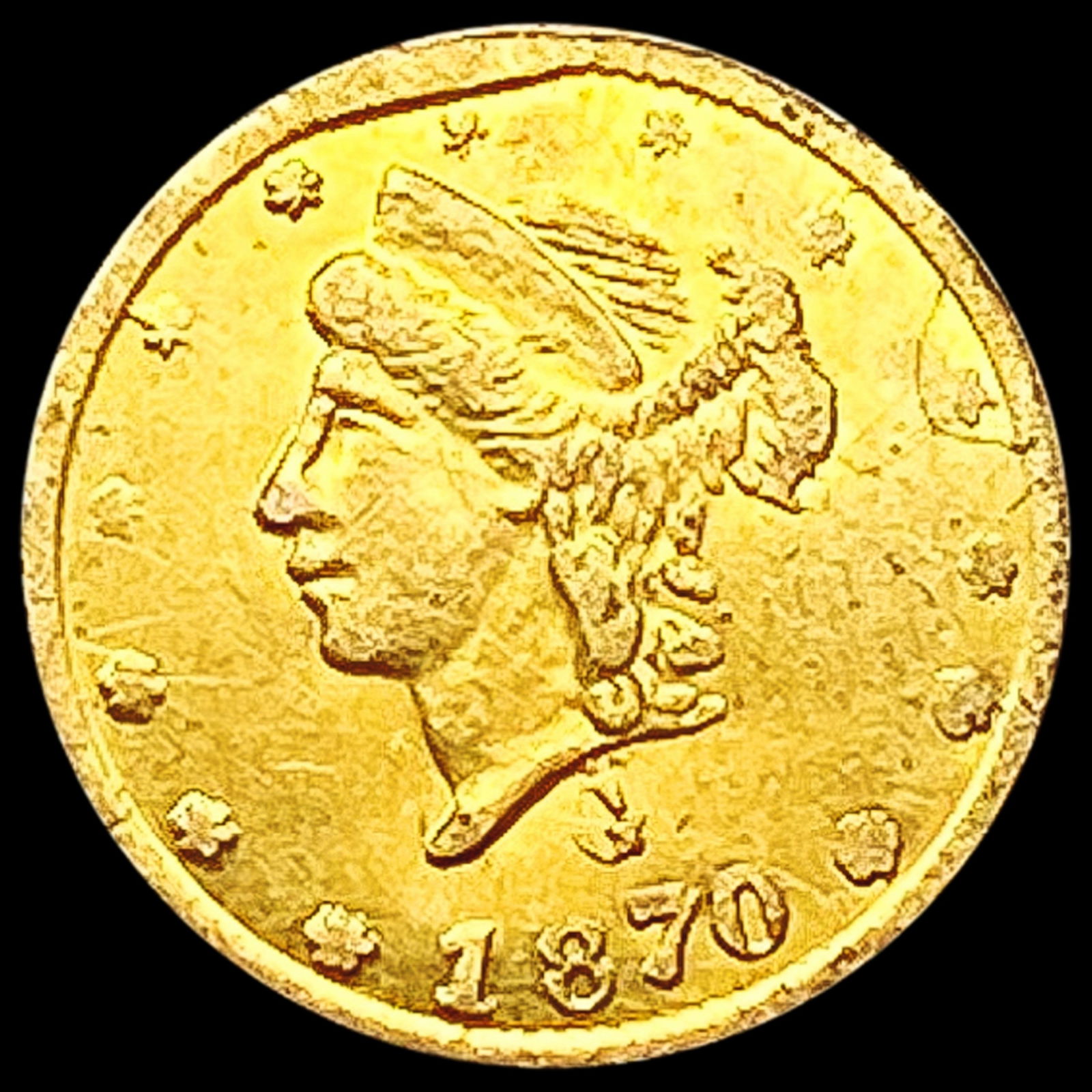1870 Round California Gold Quarter CLOSELY UNCIRCULATED (1 of 2)