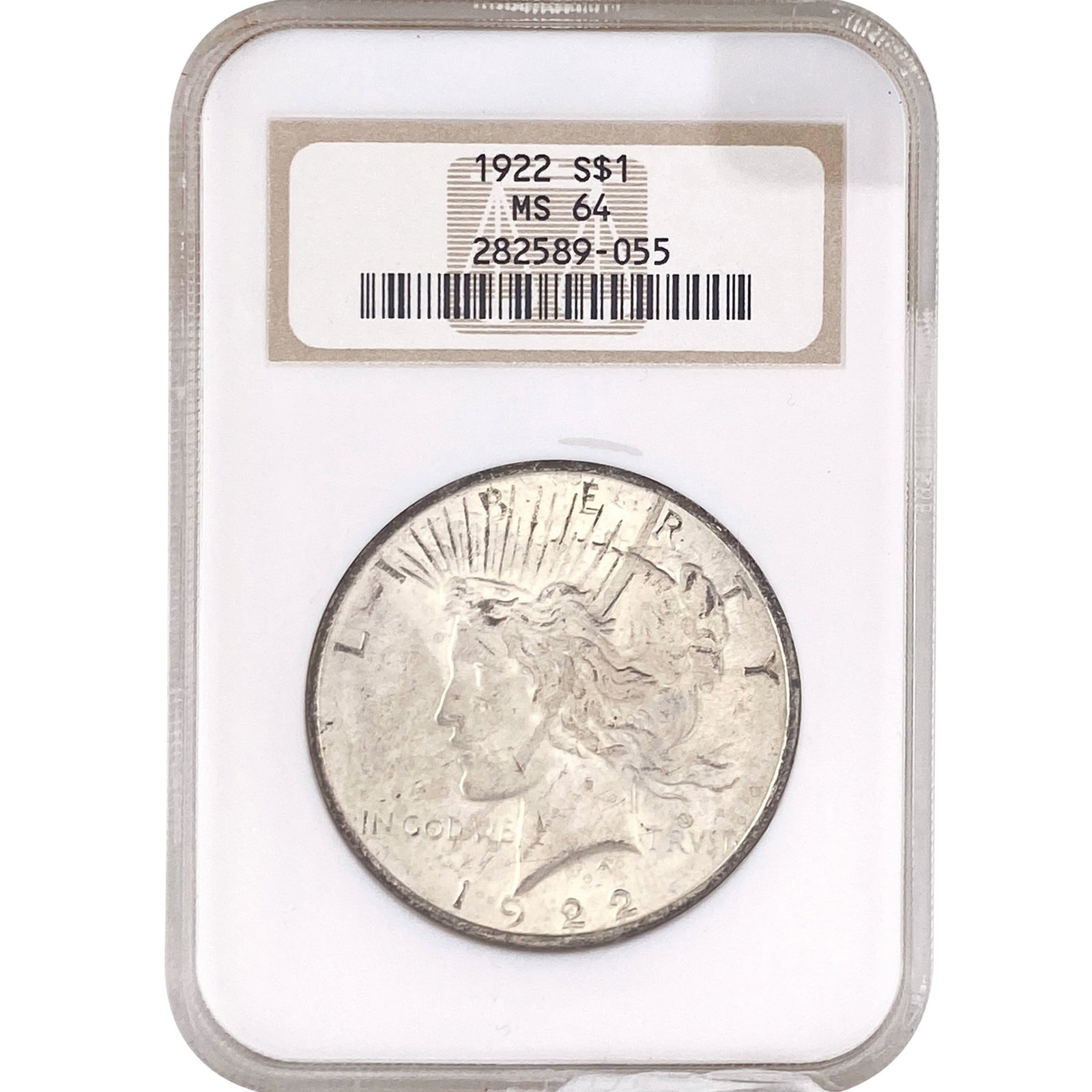 1922 Silver Peace Dollar NGC MS64: 1922 Silver Peace Dollar NGC MS64