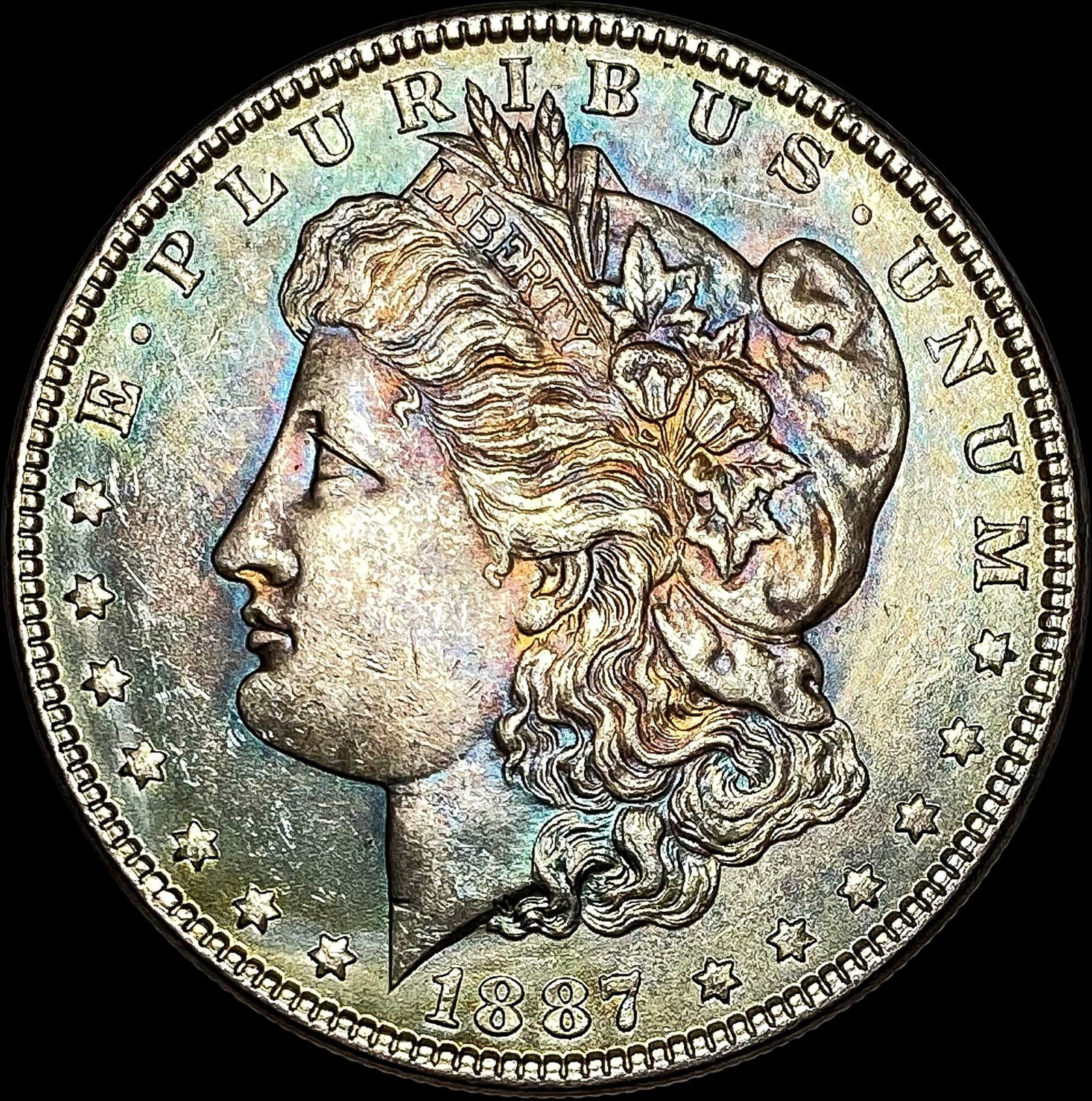 1887 Toned Silver Morgan Dollar UNCIRCULATED (1 of 2)