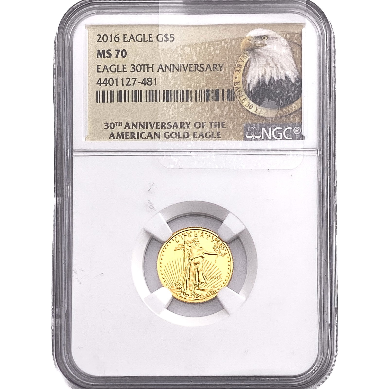 2016 1/10oz $5 Gold Eagle NGC MS70 (1 of 2)