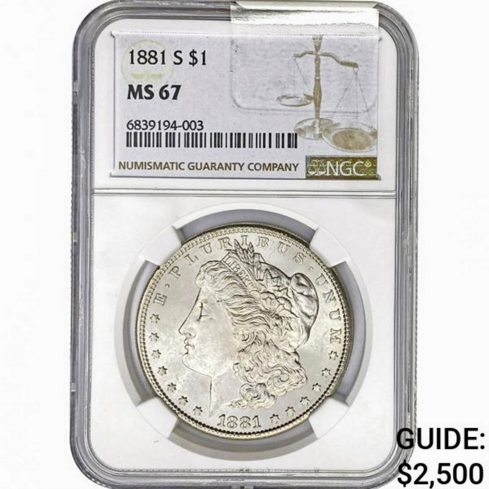 1881-S Morgan Silver Dollar NGC MS67 (1 of 2)