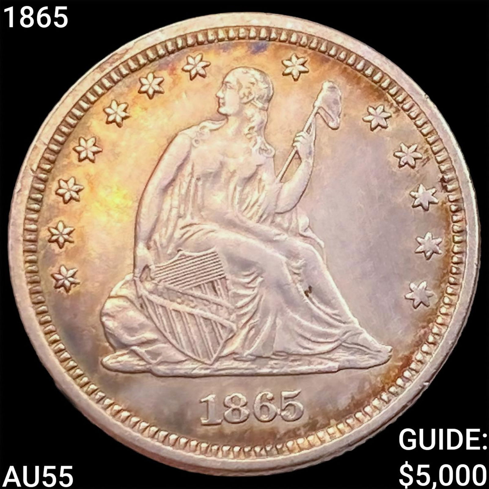 1865 Seated Liberty Quarter HIGH GRADE (1 of 2)