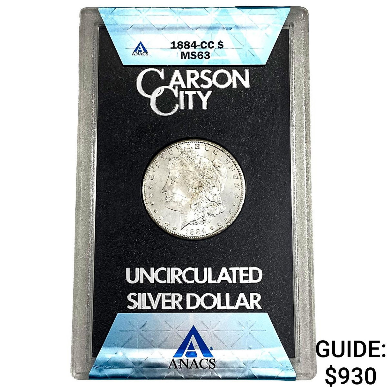 1884-CC Morgan Silver Dollar ANACS MS63: 1884-CC Morgan Silver Dollar ANACS MS63