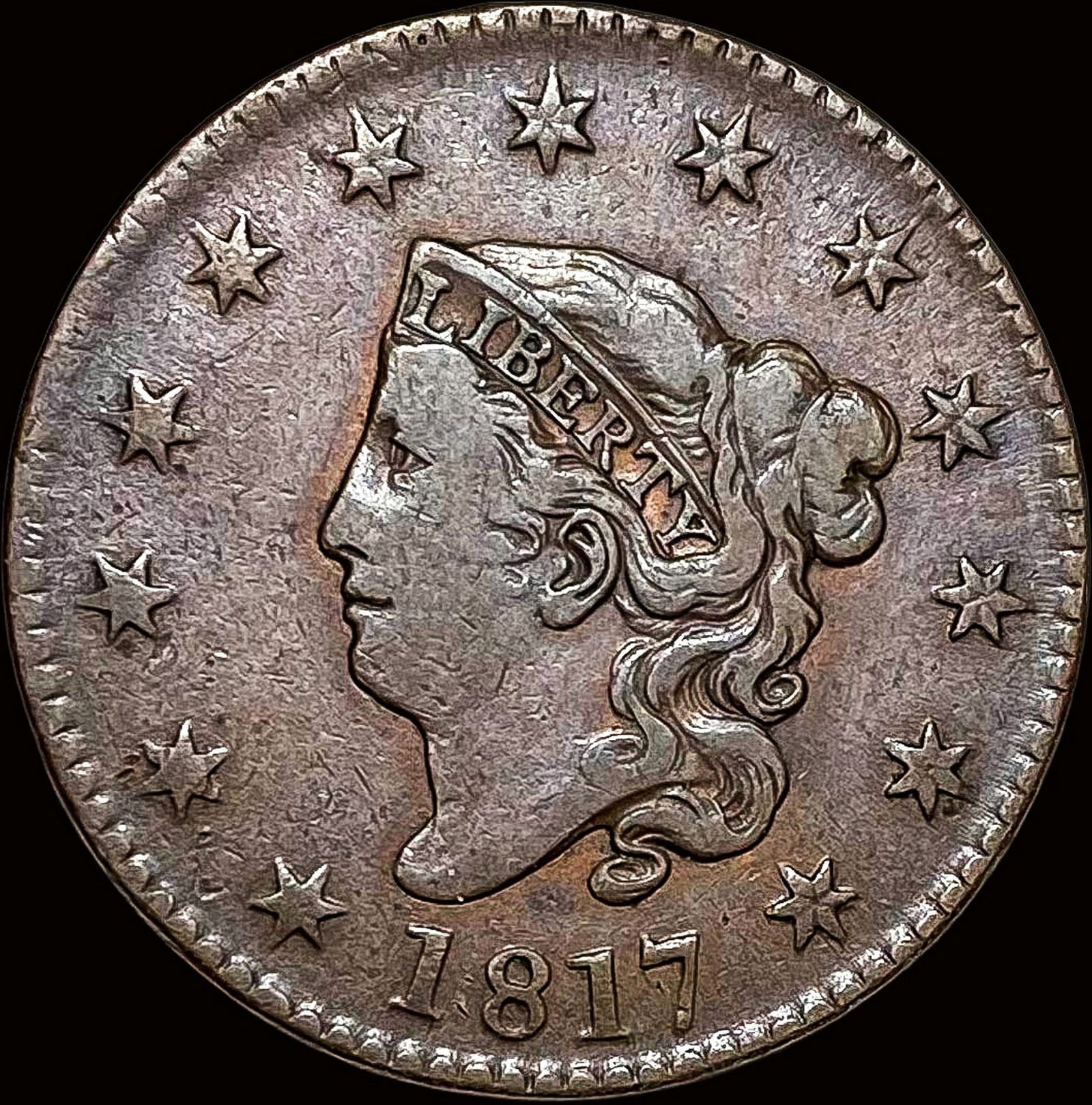 1817 Coronet Head Large Cent ABOUT  UNCIRCULATED (1 of 2)