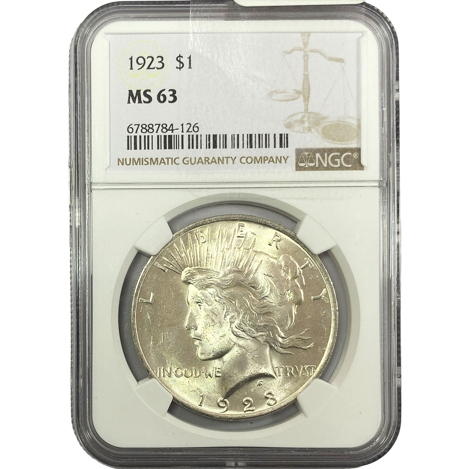1923 Silver Peace Dollar NGC MS63 (1 of 2)