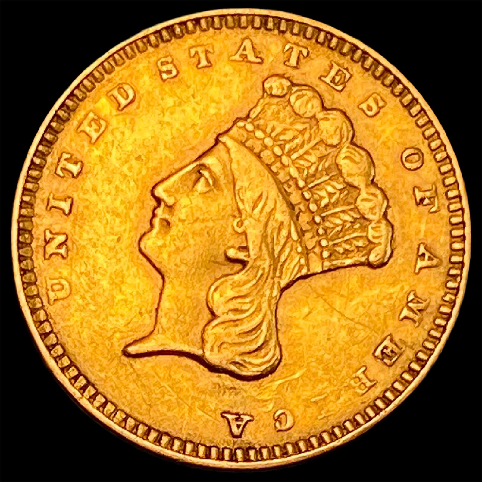 1856-C Gold $1 Indian Princess Head CLOSELY  UNCIRCULATED (1 of 2)