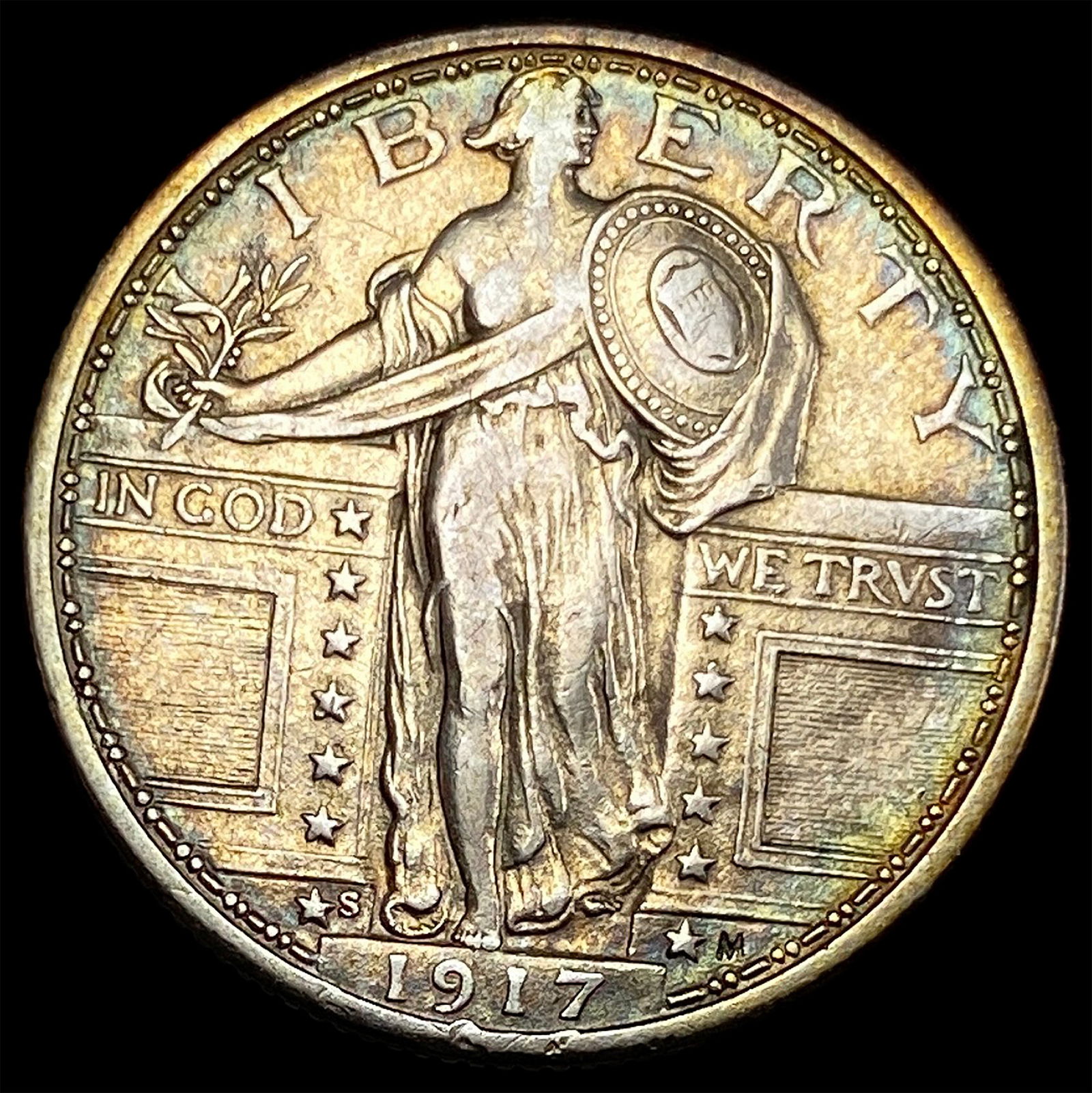 1917-S Silver Standing Liberty Quarter  CLOSELY UNCIRCULATED (1 of 2)