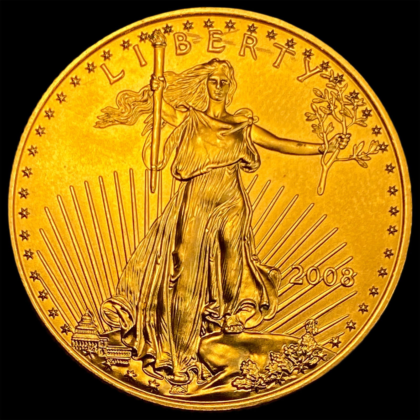 2008 1/2 oz Gold American Eagle $25 SUPERB GEM BU (1 of 2)