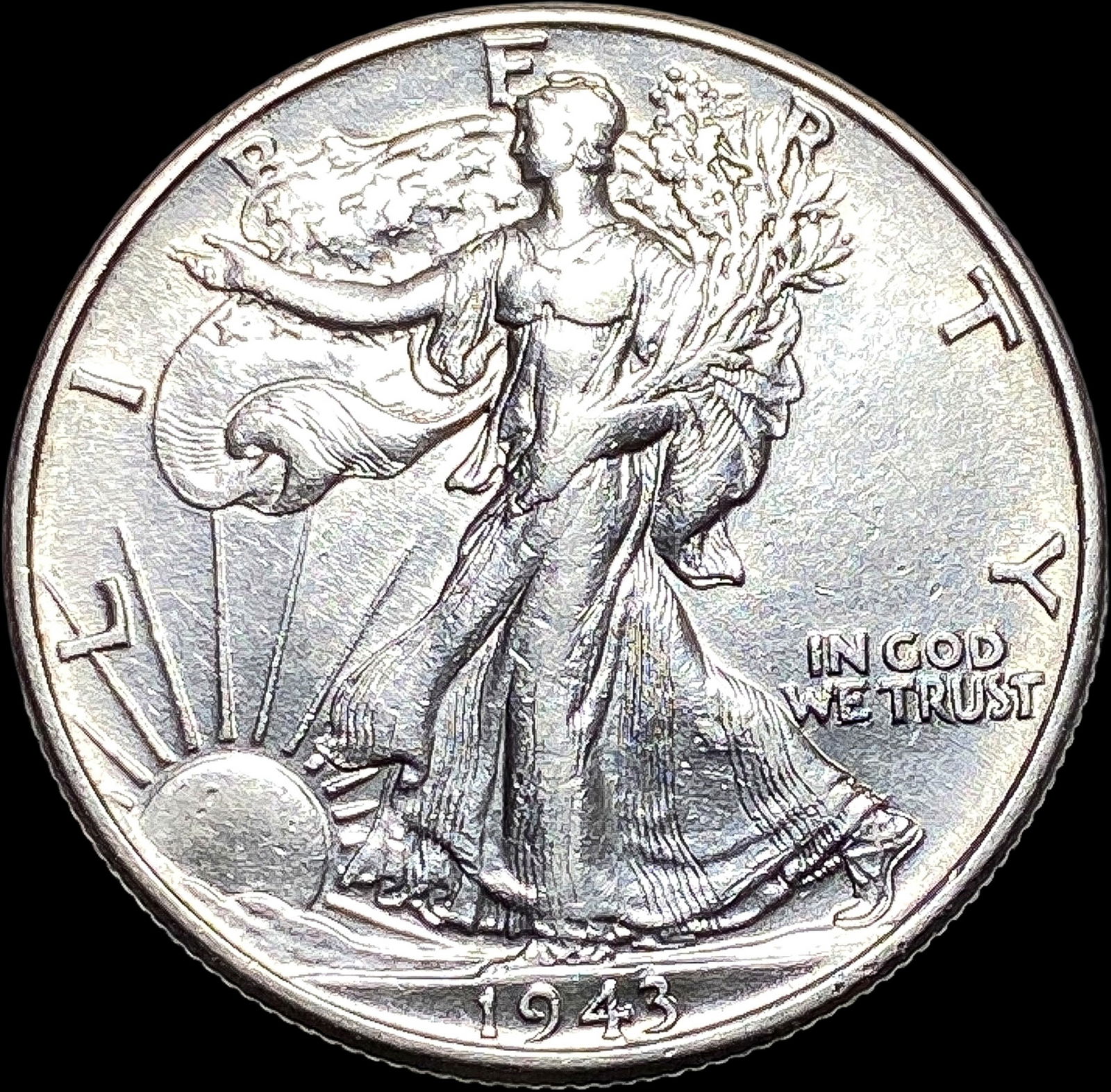 1943 Walking Liberty Half Dollar CLOSELY  UNCIRCULATED (1 of 2)