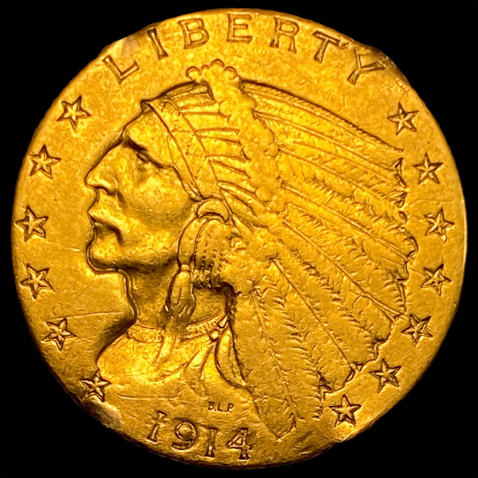 1914-D Indian Head Gold Quarter Eagle $2.50  HIGH GRADE (1 of 2)
