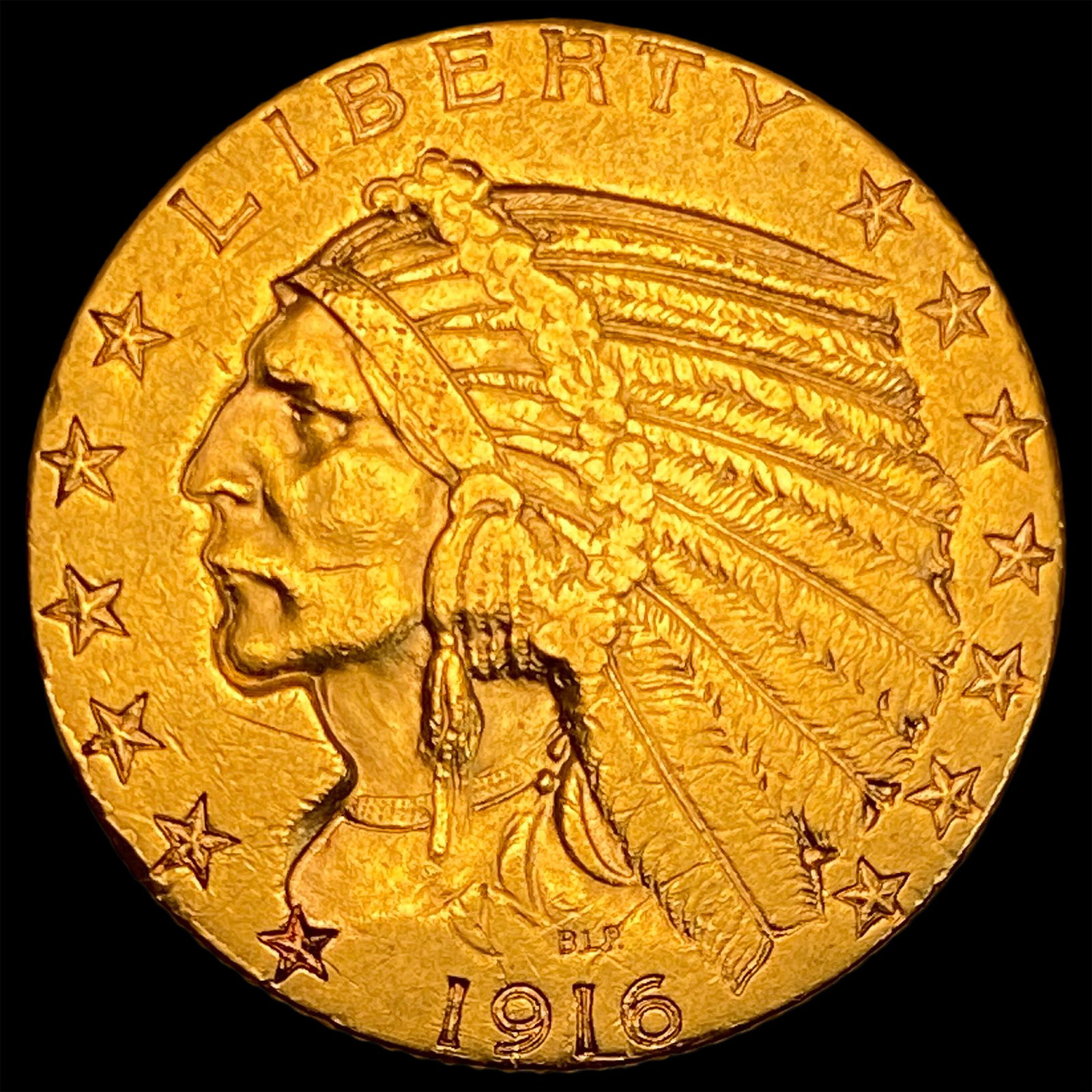 1916-S Indian Head Half Eagle $5 Gold CLOSE  UNC (1 of 2)