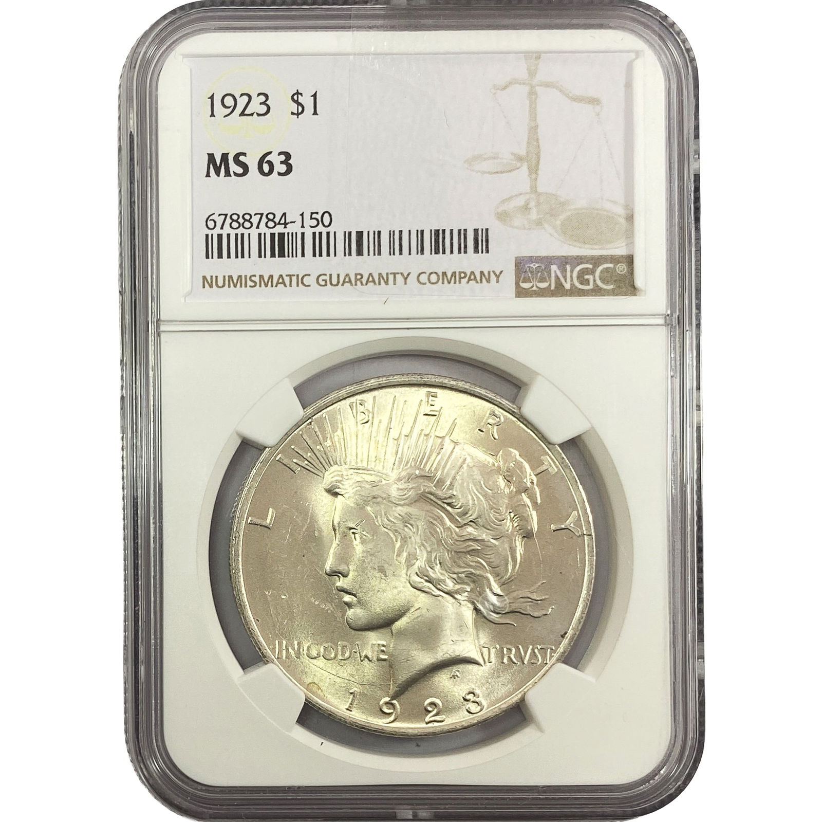 1923 Silver Peace Dollar NGC MS63 (1 of 2)