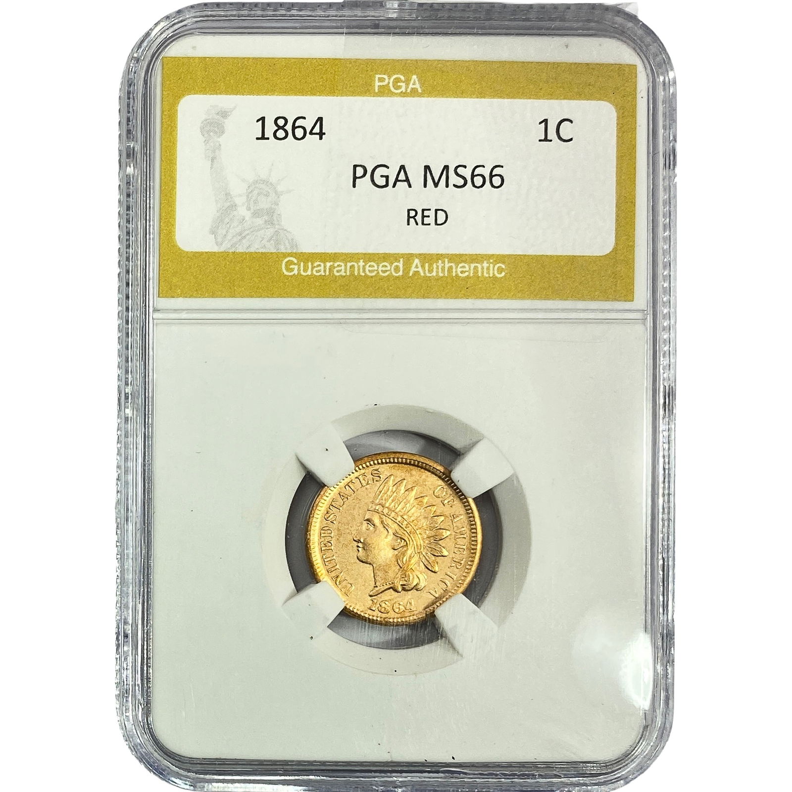 1864 Indian Head Cent PGA MS66 Red (1 of 2)
