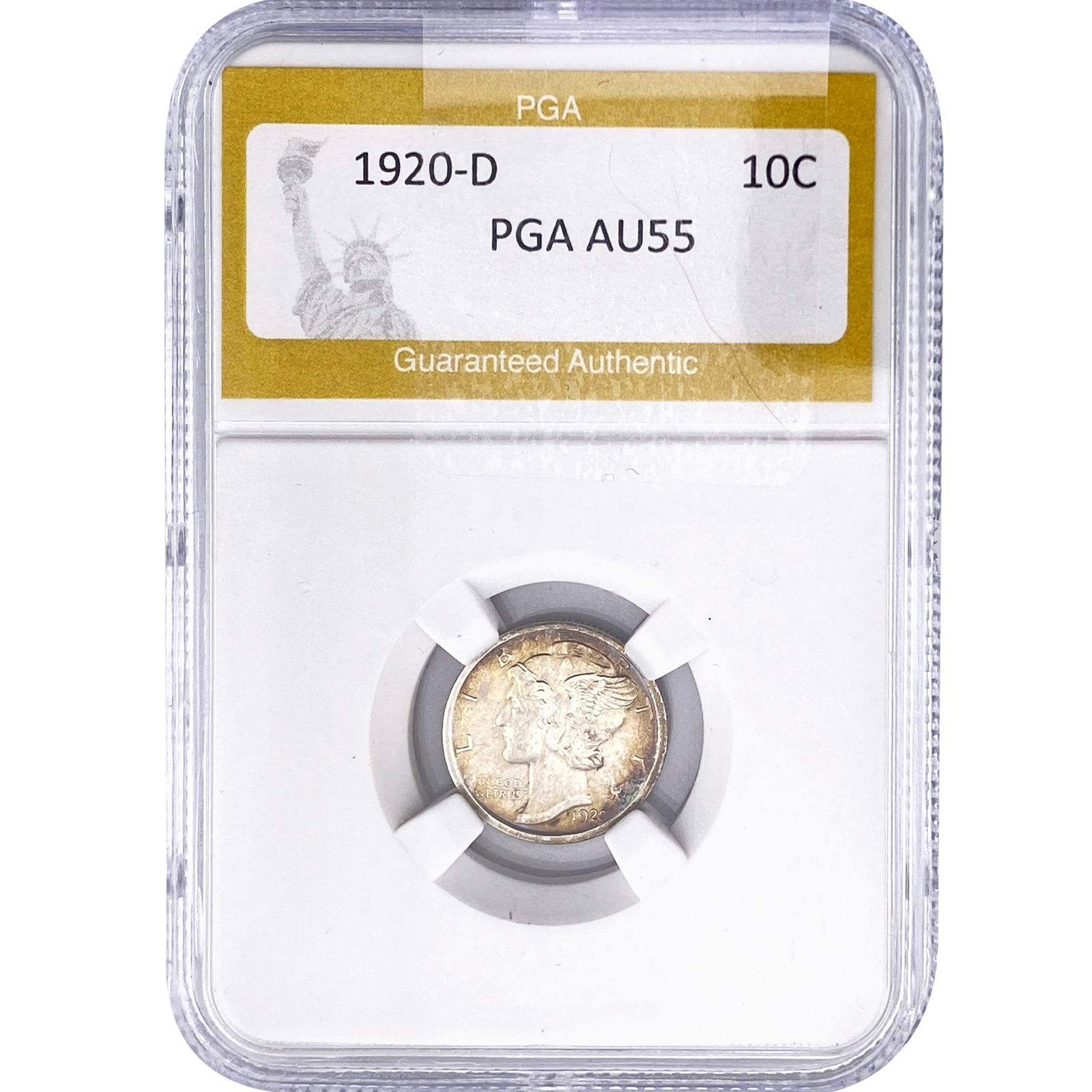 1920-D Mercury Silver Dime PGA AU55 (1 of 2)