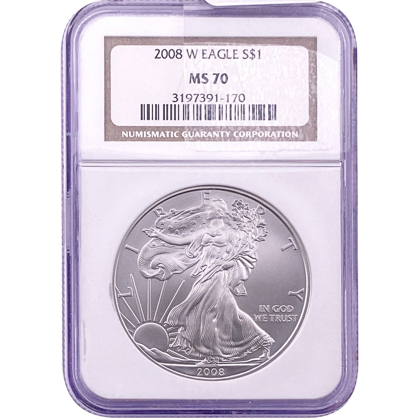 2008 Silver Eagle NGC MS70 (1 of 2)